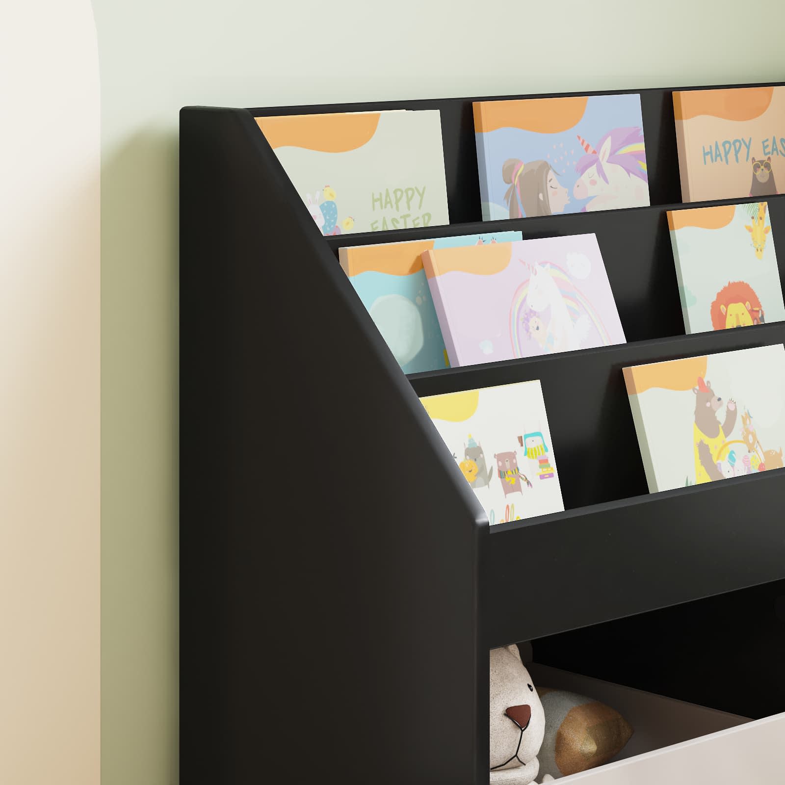 vidaXL Biblioteczka dla dzieci Czarny 72,5 x 29,5 x 69 cm