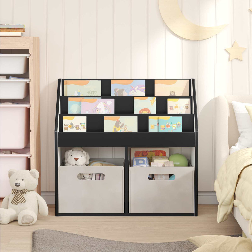 vidaXL Biblioteczka dla dzieci Czarny 72,5 x 29,5 x 69 cm