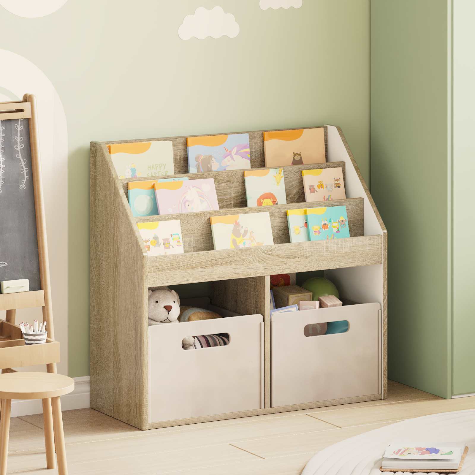 vidaXL Biblioteczka dla dzieci Dąb Sonoma 72,5 x 29,5 x 69 cm