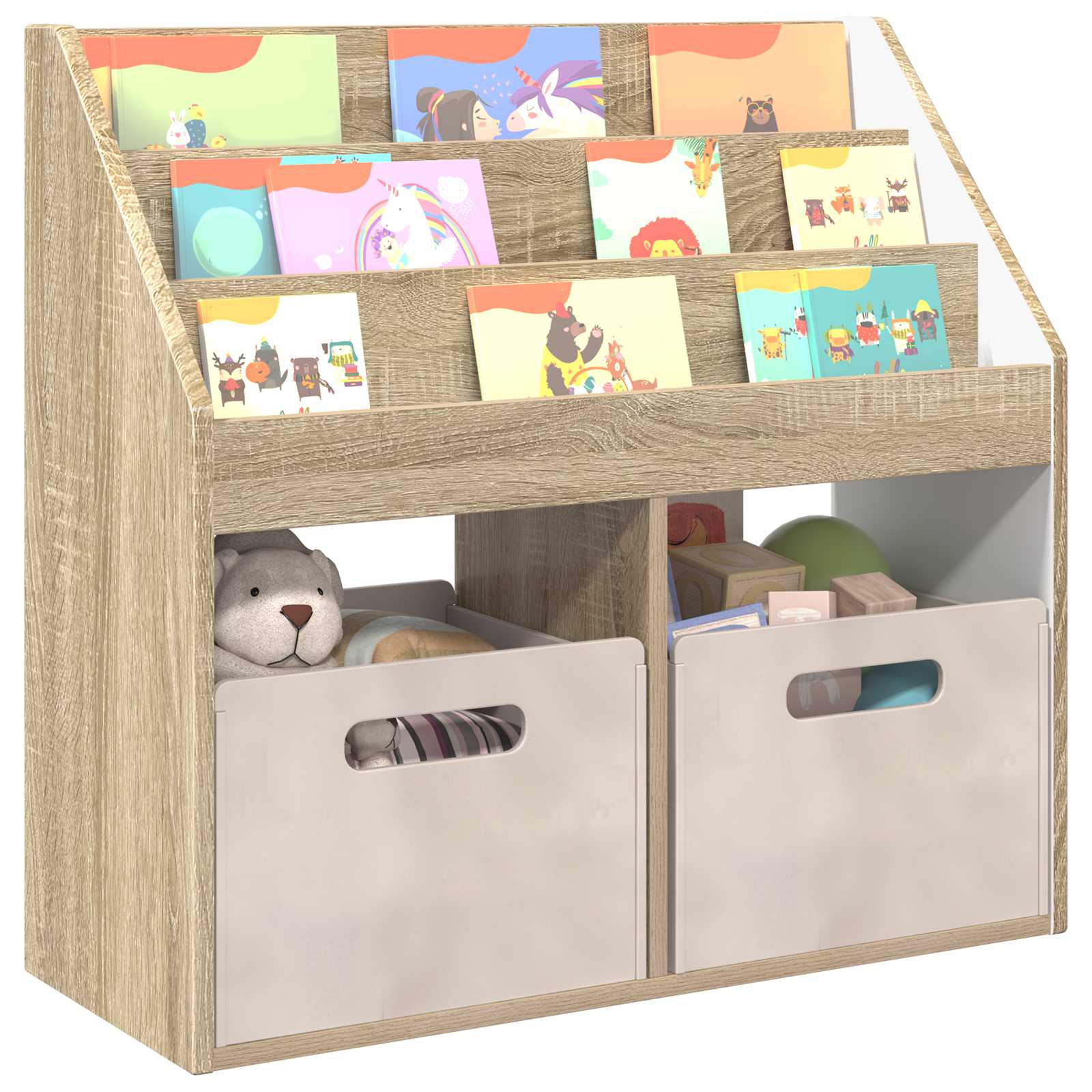 vidaXL Biblioteczka dla dzieci Dąb Sonoma 72,5 x 29,5 x 69 cm