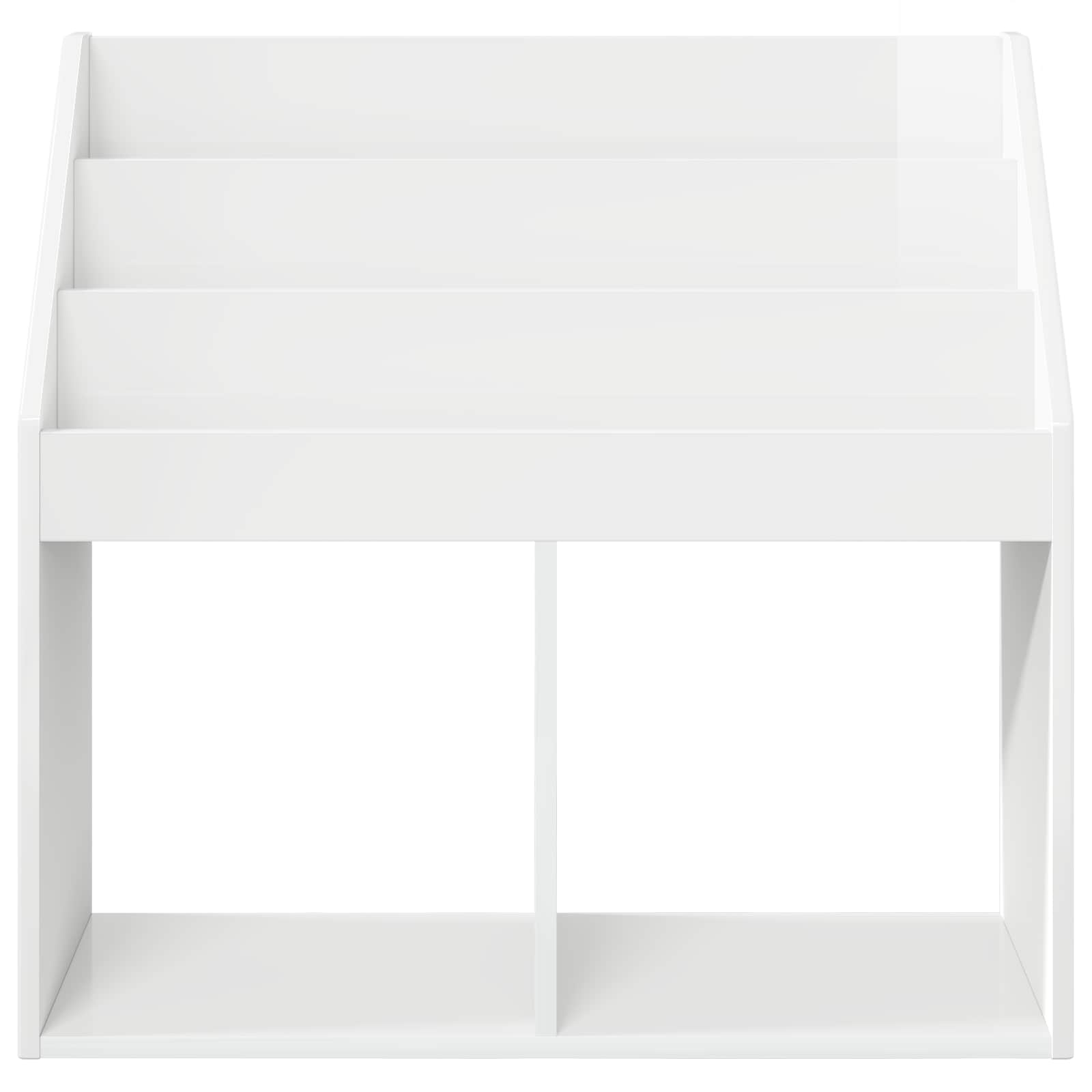 vidaXL Biblioteczka dla dzieci Wysoki połysk biały 72,5 x 29,5 x 69 cm
