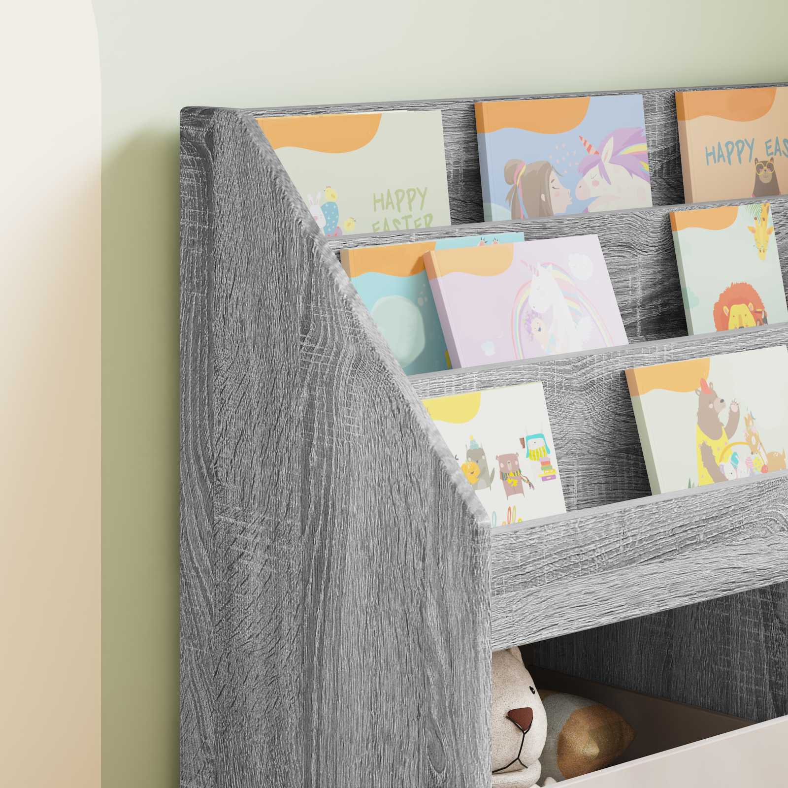 vidaXL Biblioteczka dla dzieci Szary Sonoma 72,5 x 29,5 x 69 cm