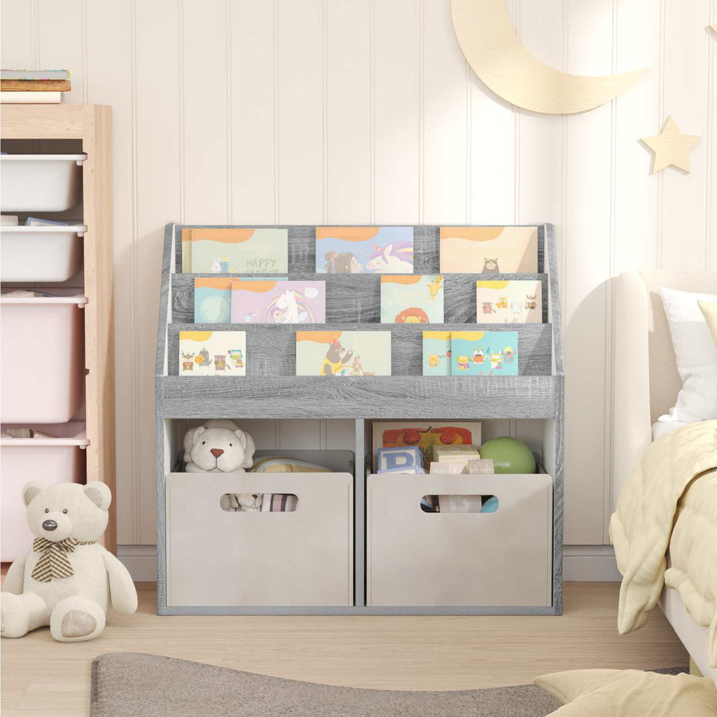 vidaXL Biblioteczka dla dzieci Szary Sonoma 72,5 x 29,5 x 69 cm