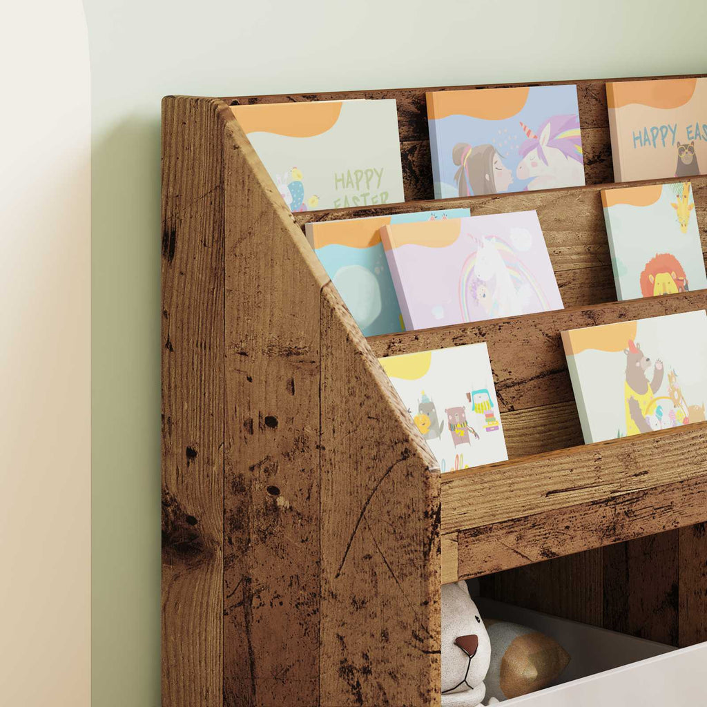 vidaXL Biblioteczka dla dzieci Stare drewno 72,5 x 29,5 x 69 cm