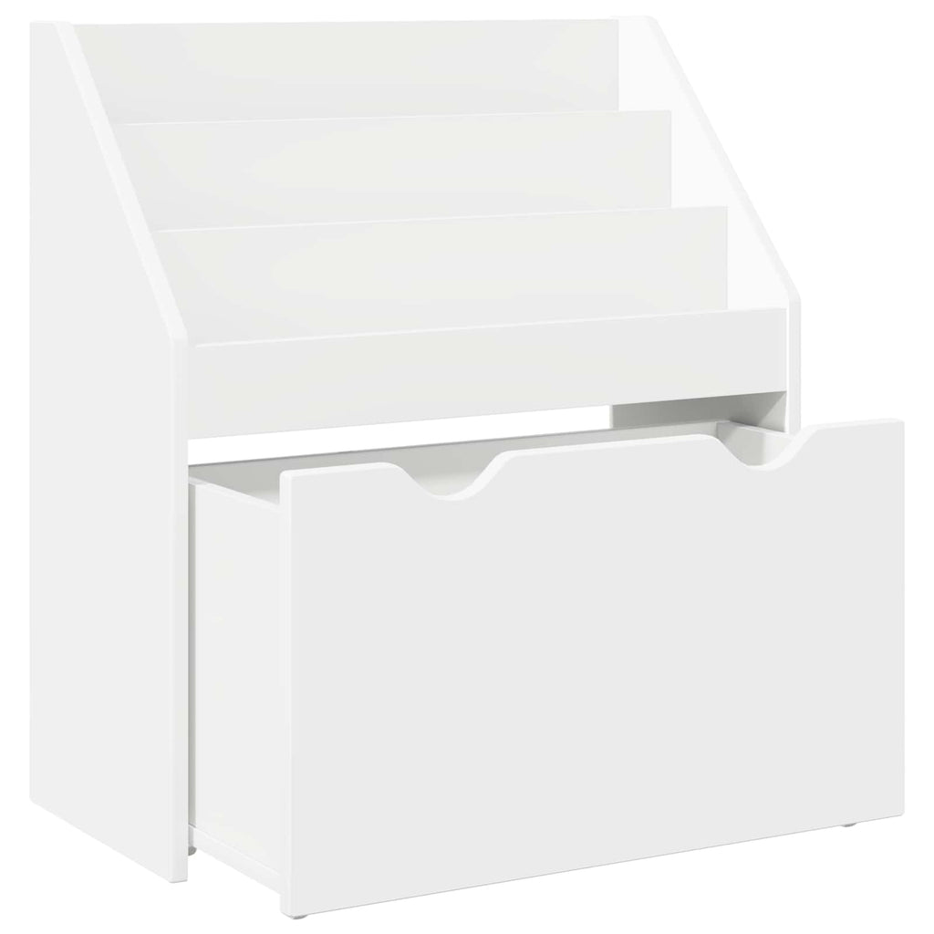 vidaXL Biblioteczka dla dzieci z szufladą Biały 60 x 29,5 x 69 cm
