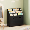 vidaXL Biblioteczka dla dzieci z szufladą Czarny 60 x 29,5 x 69 cm