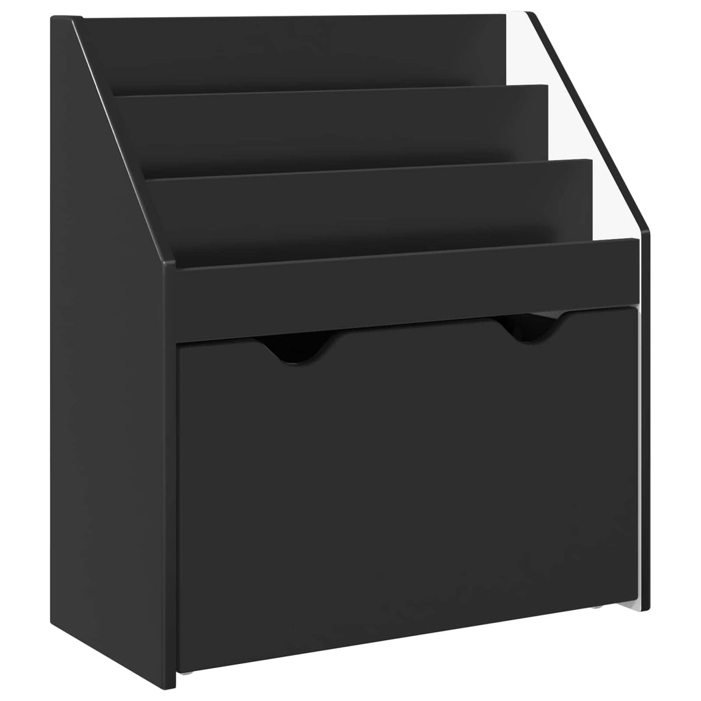 vidaXL Biblioteczka dla dzieci z szufladą Czarny 60 x 29,5 x 69 cm
