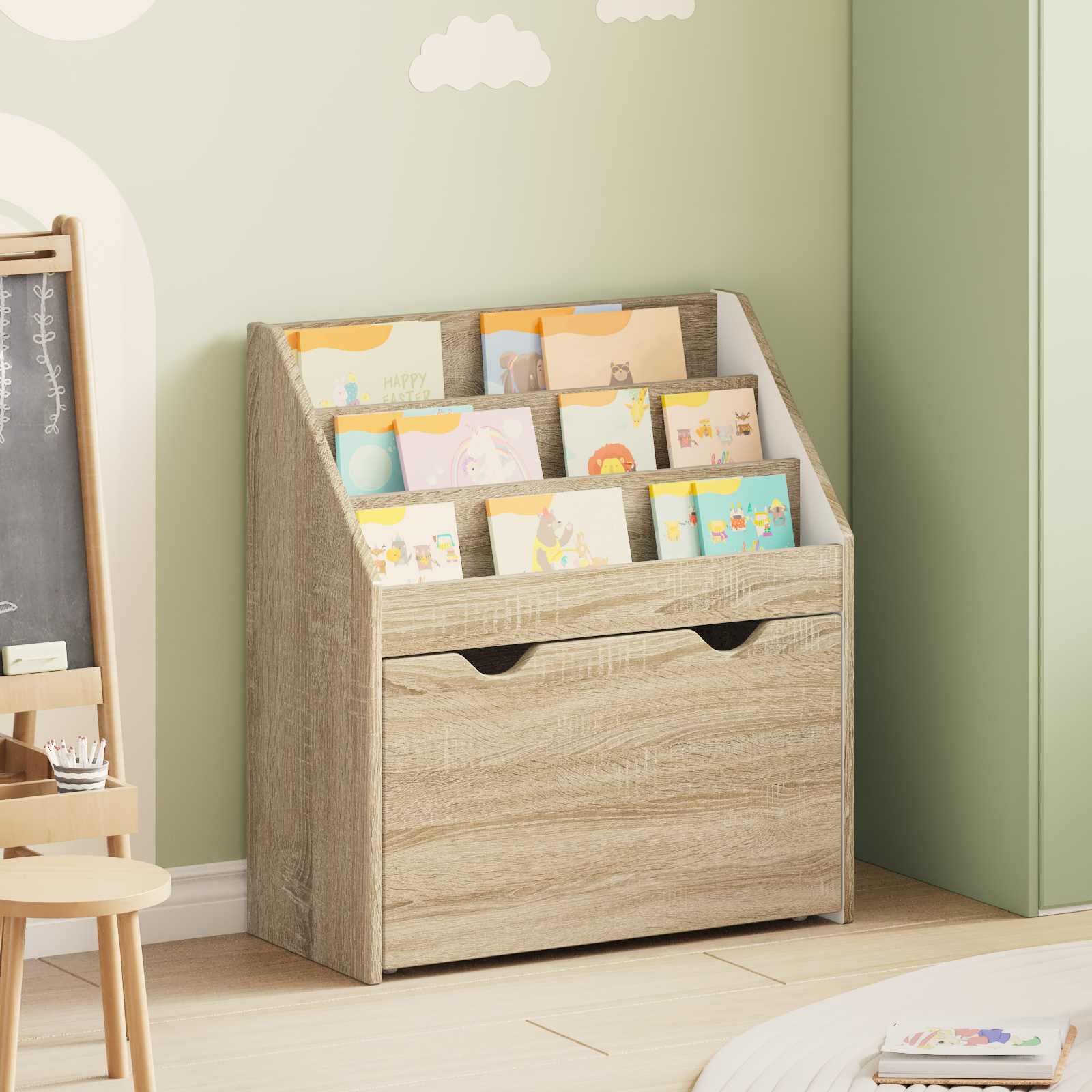 vidaXL Biblioteczka dla dzieci z szufladą Dąb Sonoma 60 x 29,5 x 69 cm