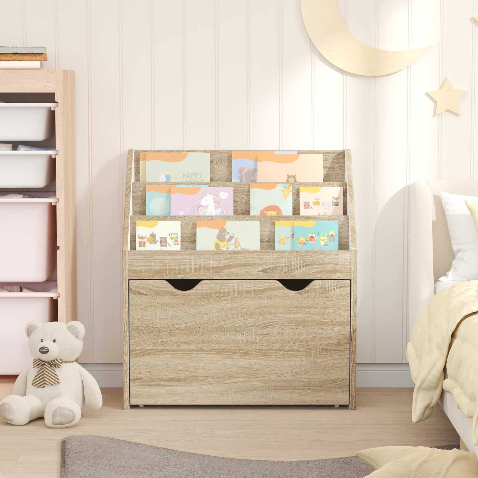 vidaXL Biblioteczka dla dzieci z szufladą Dąb Sonoma 60 x 29,5 x 69 cm