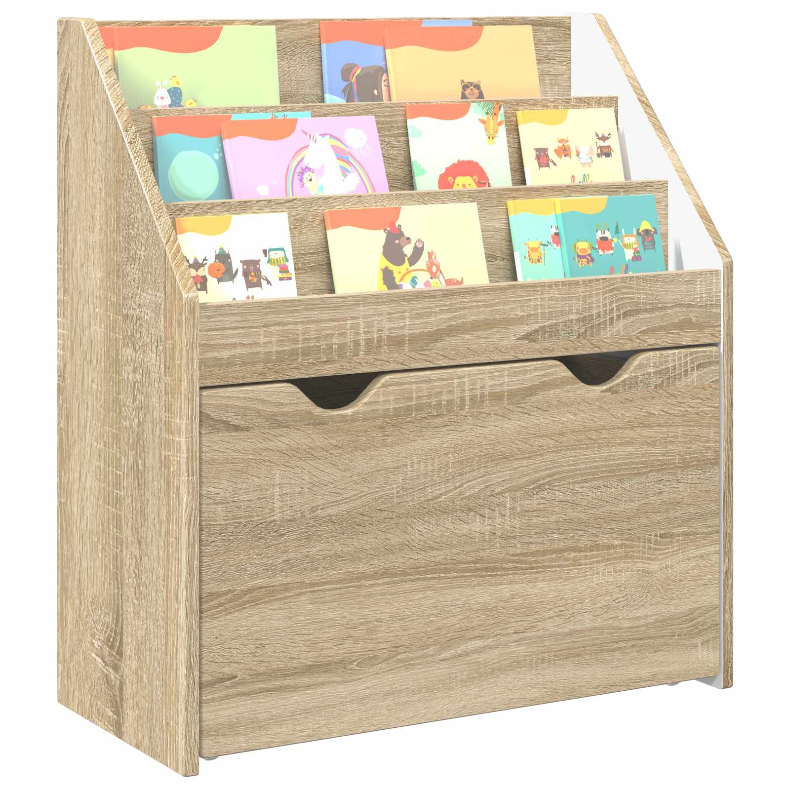 vidaXL Biblioteczka dla dzieci z szufladą Dąb Sonoma 60 x 29,5 x 69 cm