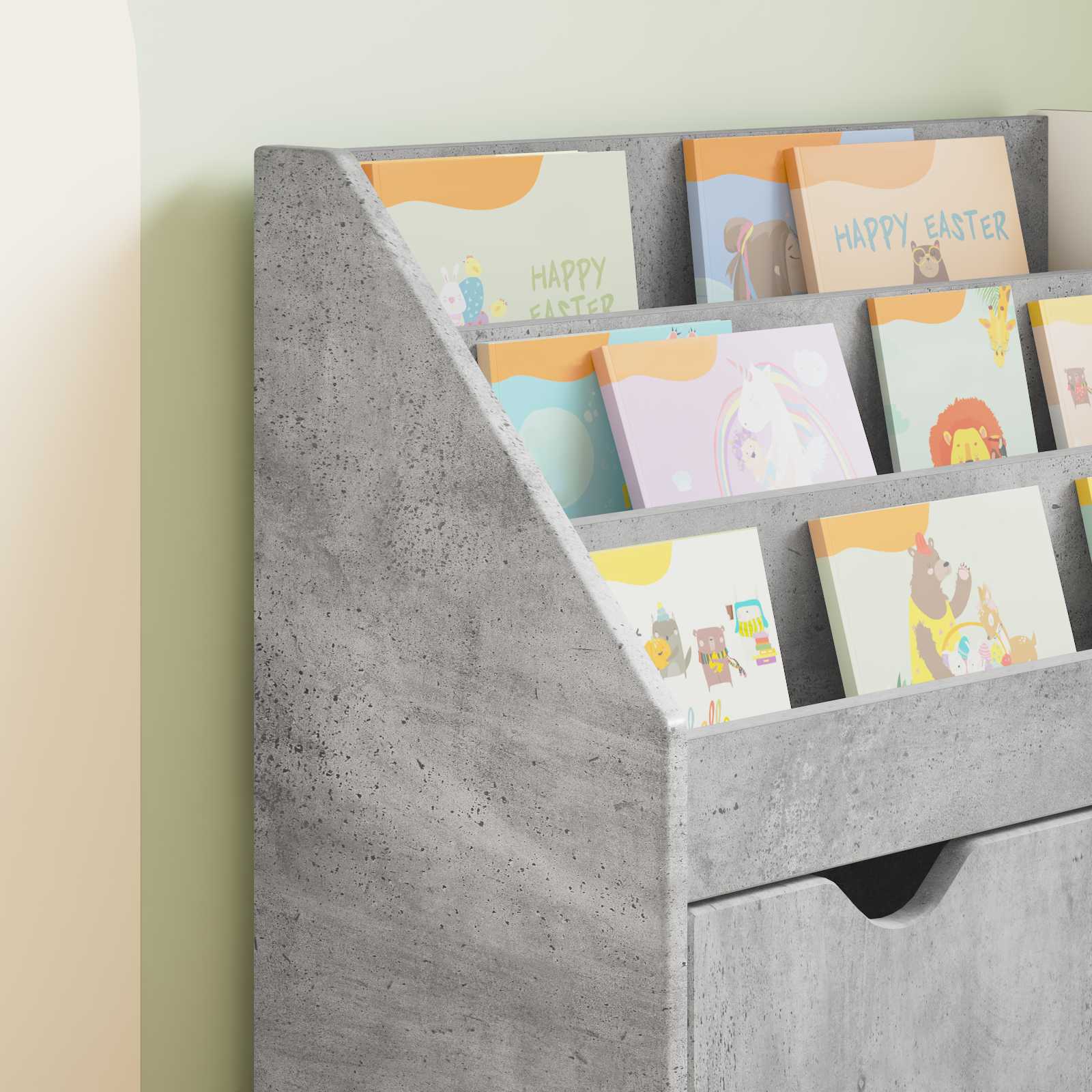 vidaXL Biblioteczka dla dzieci Betonowy szary 60 x 29,5 x 69 cm