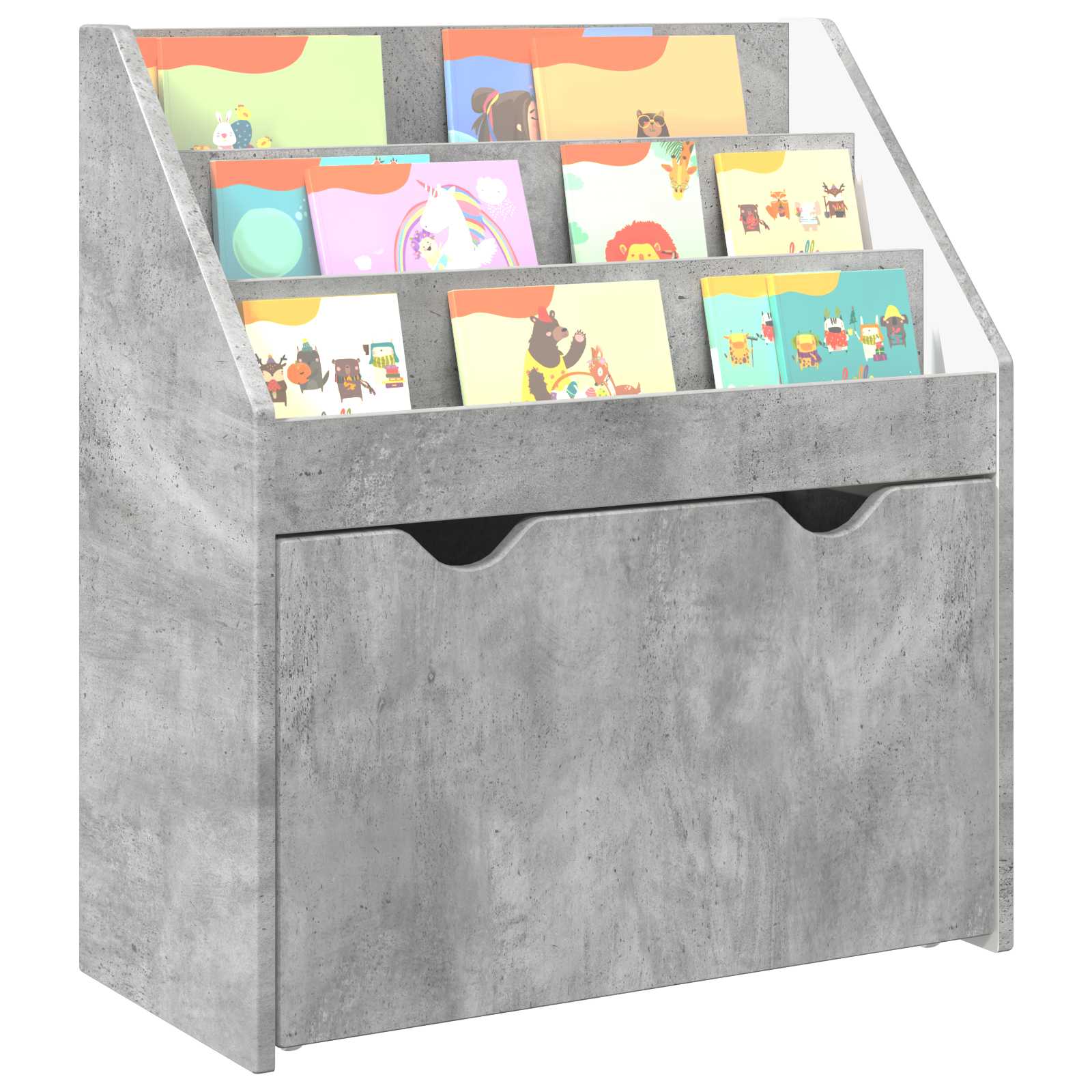 vidaXL Biblioteczka dla dzieci Betonowy szary 60 x 29,5 x 69 cm