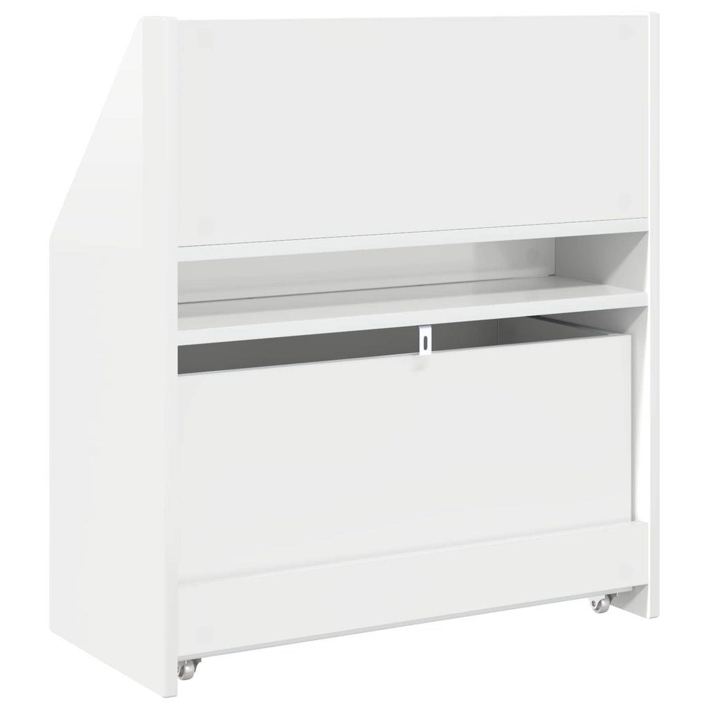 vidaXL Biblioteczka dla dzieci Wysoki połysk biały 60 x 29,5 x 69 cm