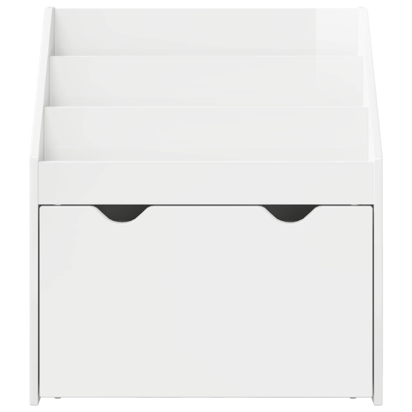vidaXL Biblioteczka dla dzieci Wysoki połysk biały 60 x 29,5 x 69 cm