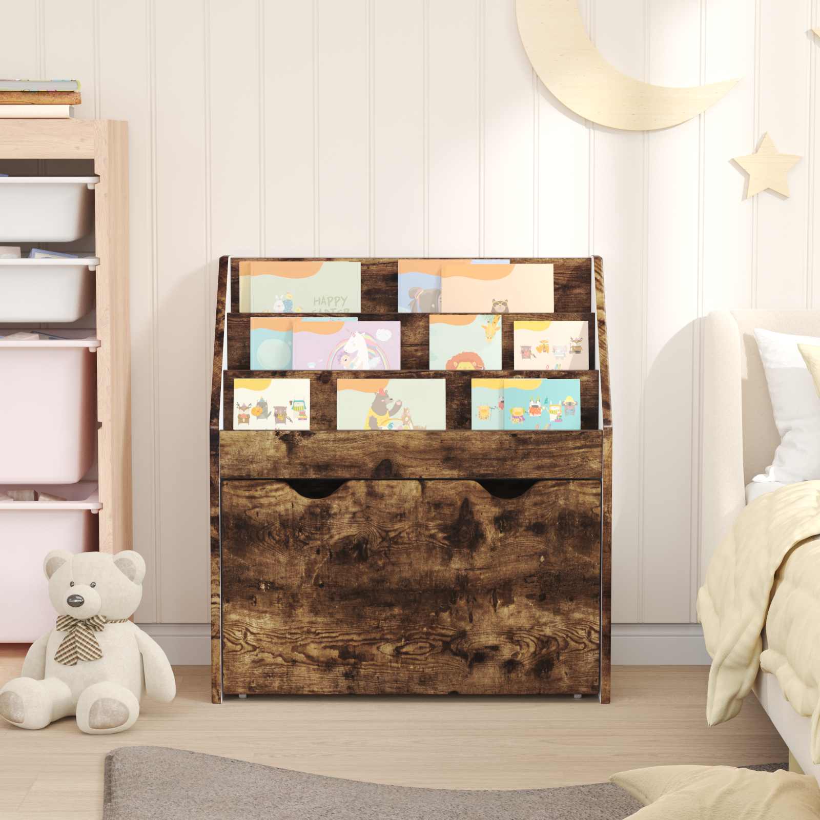 vidaXL Biblioteczka dla dzieci Dąb wędzony 60 x 29,5 x 69 cm