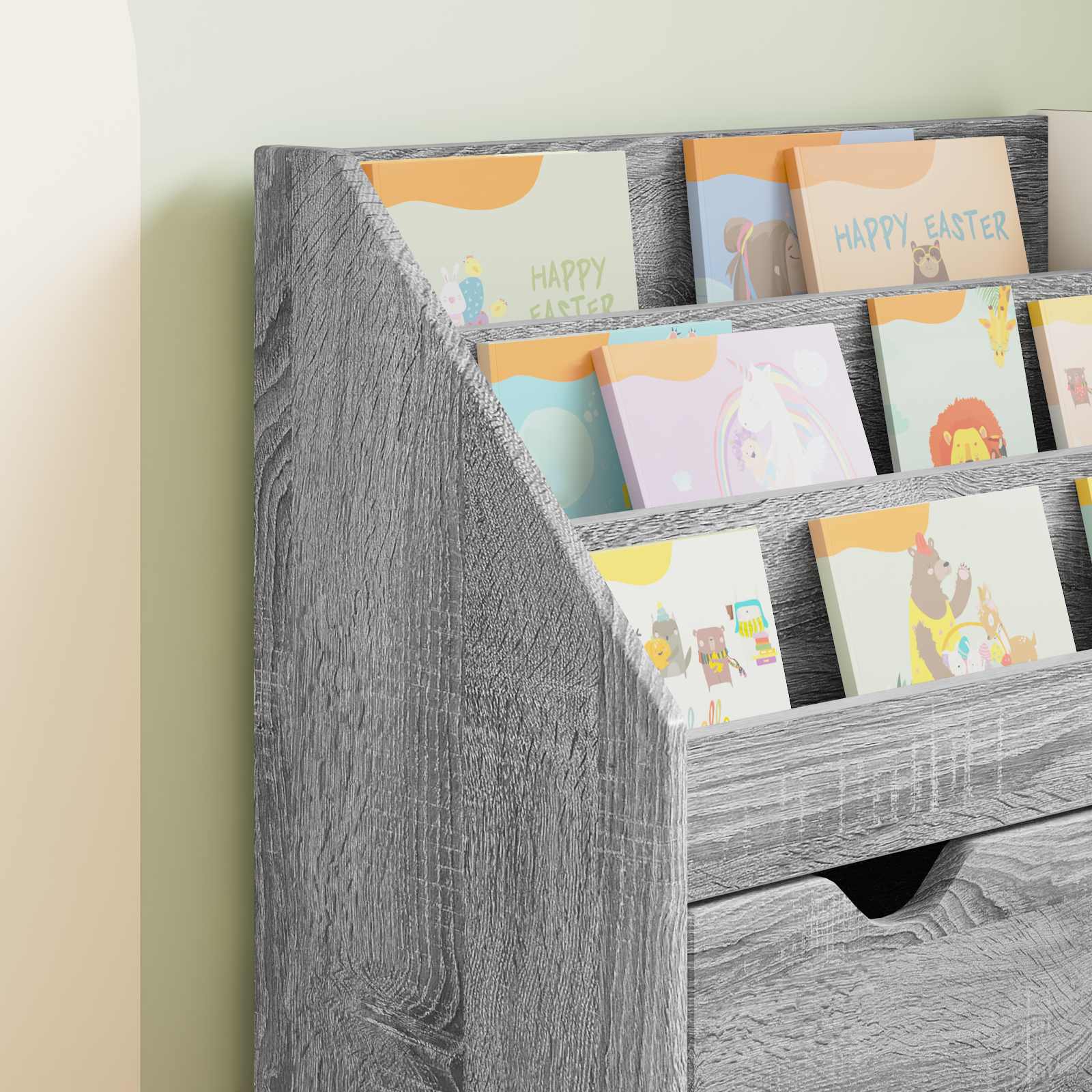 vidaXL Biblioteczka dla dzieci Szary Sonoma 60 x 29,5 x 69 cm