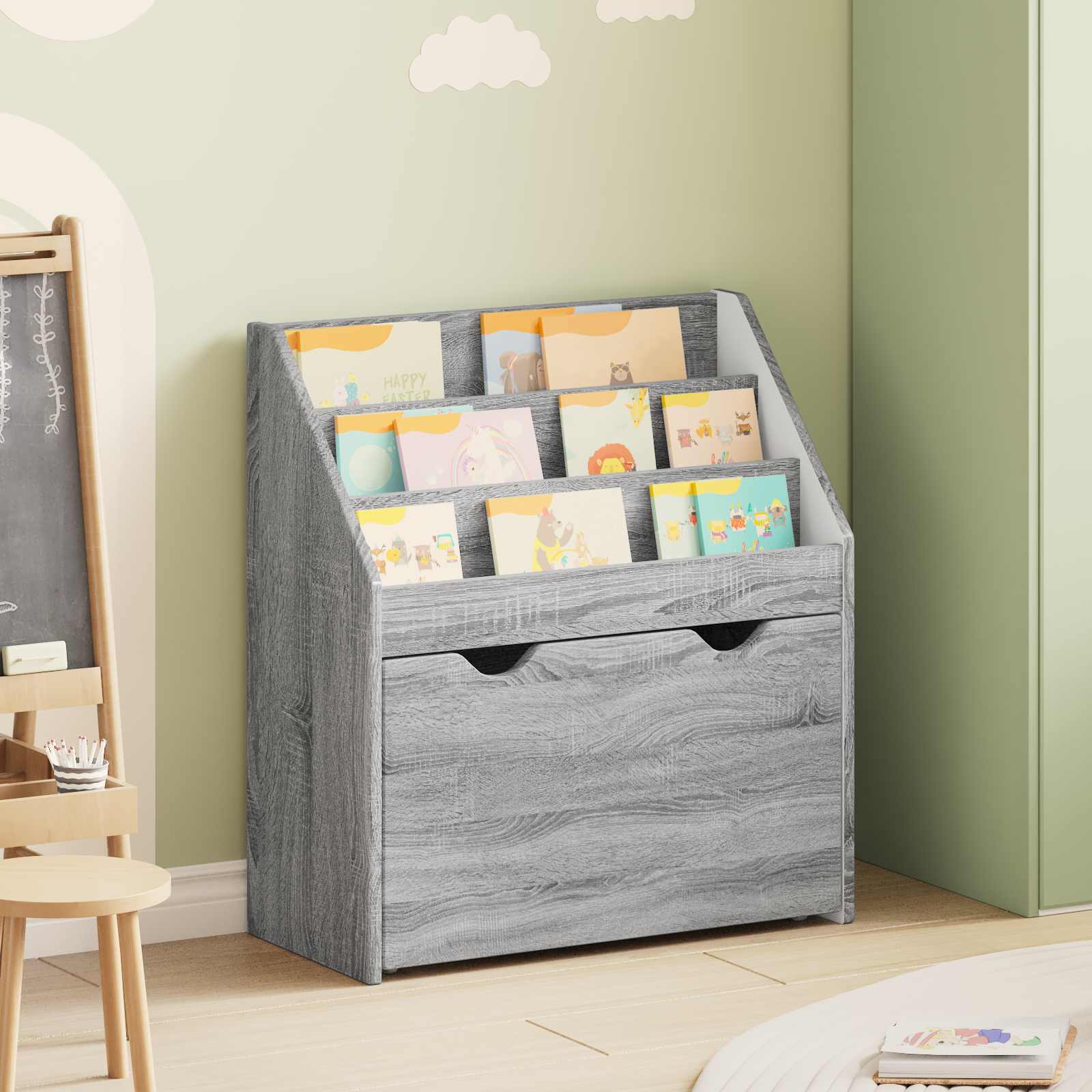 vidaXL Biblioteczka dla dzieci Szary Sonoma 60 x 29,5 x 69 cm