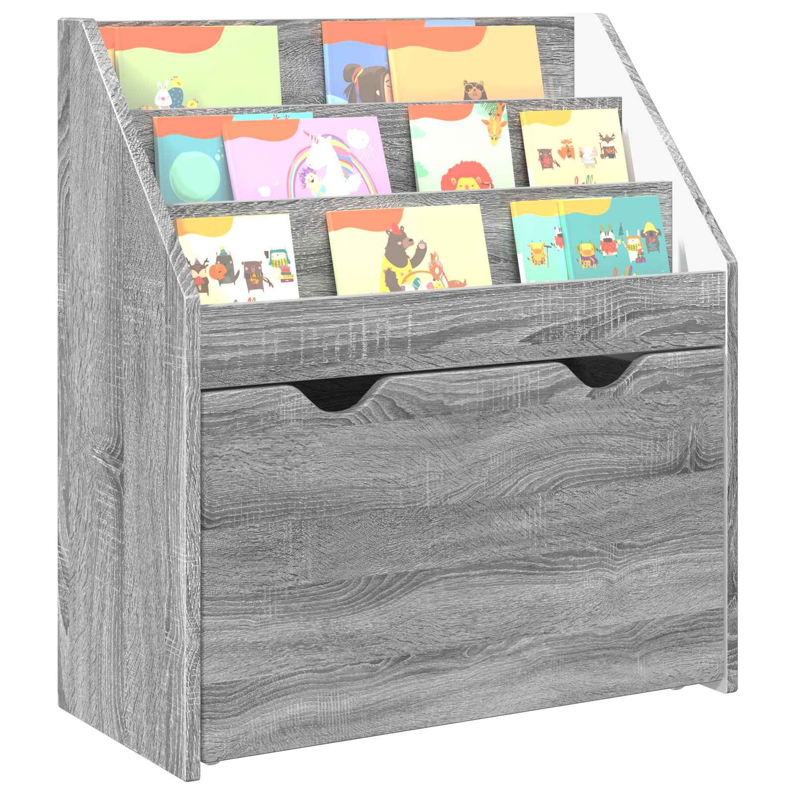 vidaXL Biblioteczka dla dzieci Szary Sonoma 60 x 29,5 x 69 cm