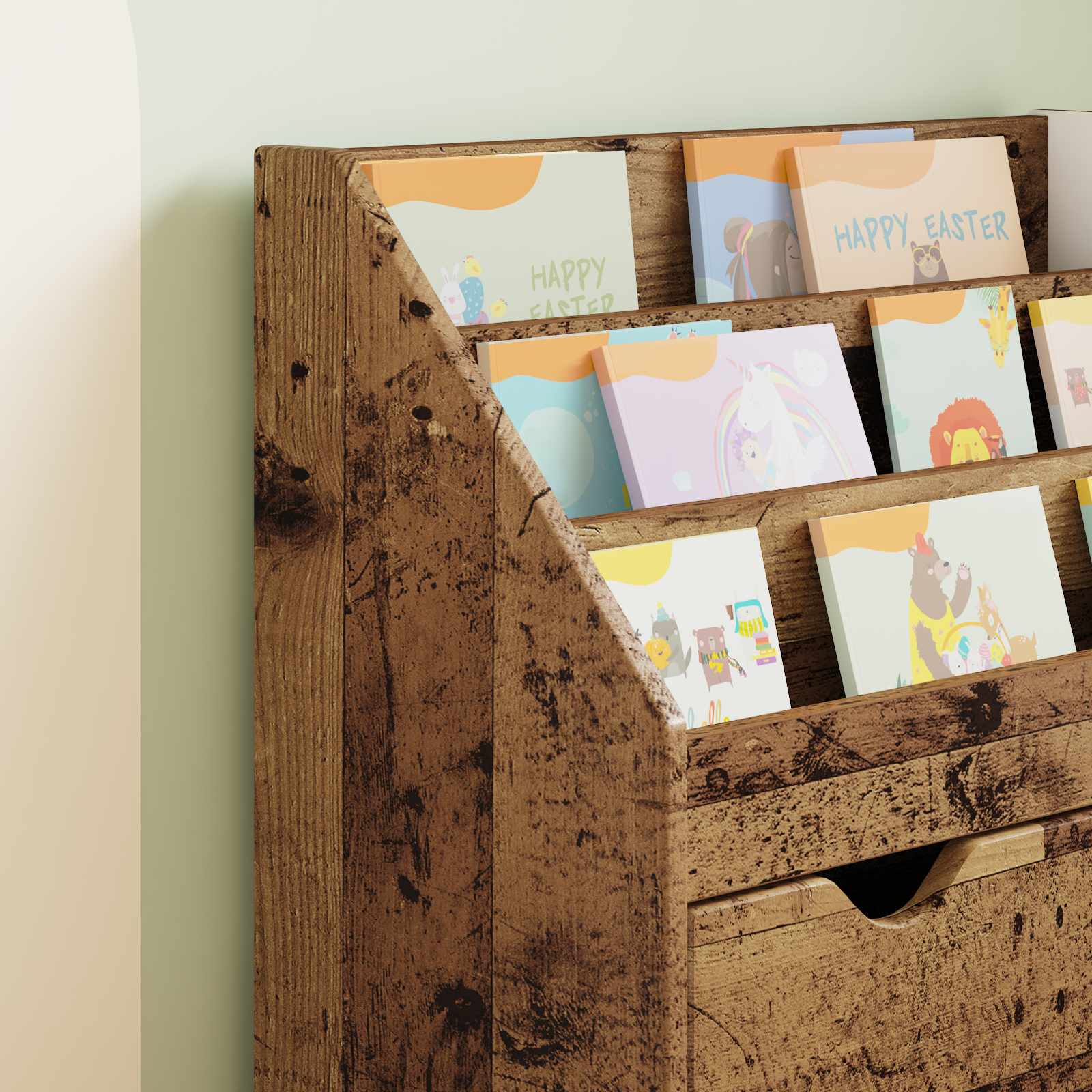 vidaXL Biblioteczka dla dzieci Stare drewno 60 x 29,5 x 69 cm