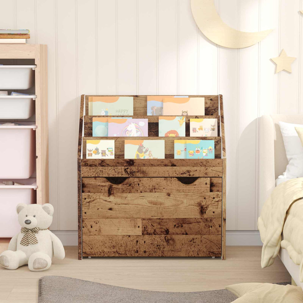 vidaXL Biblioteczka dla dzieci Stare drewno 60 x 29,5 x 69 cm