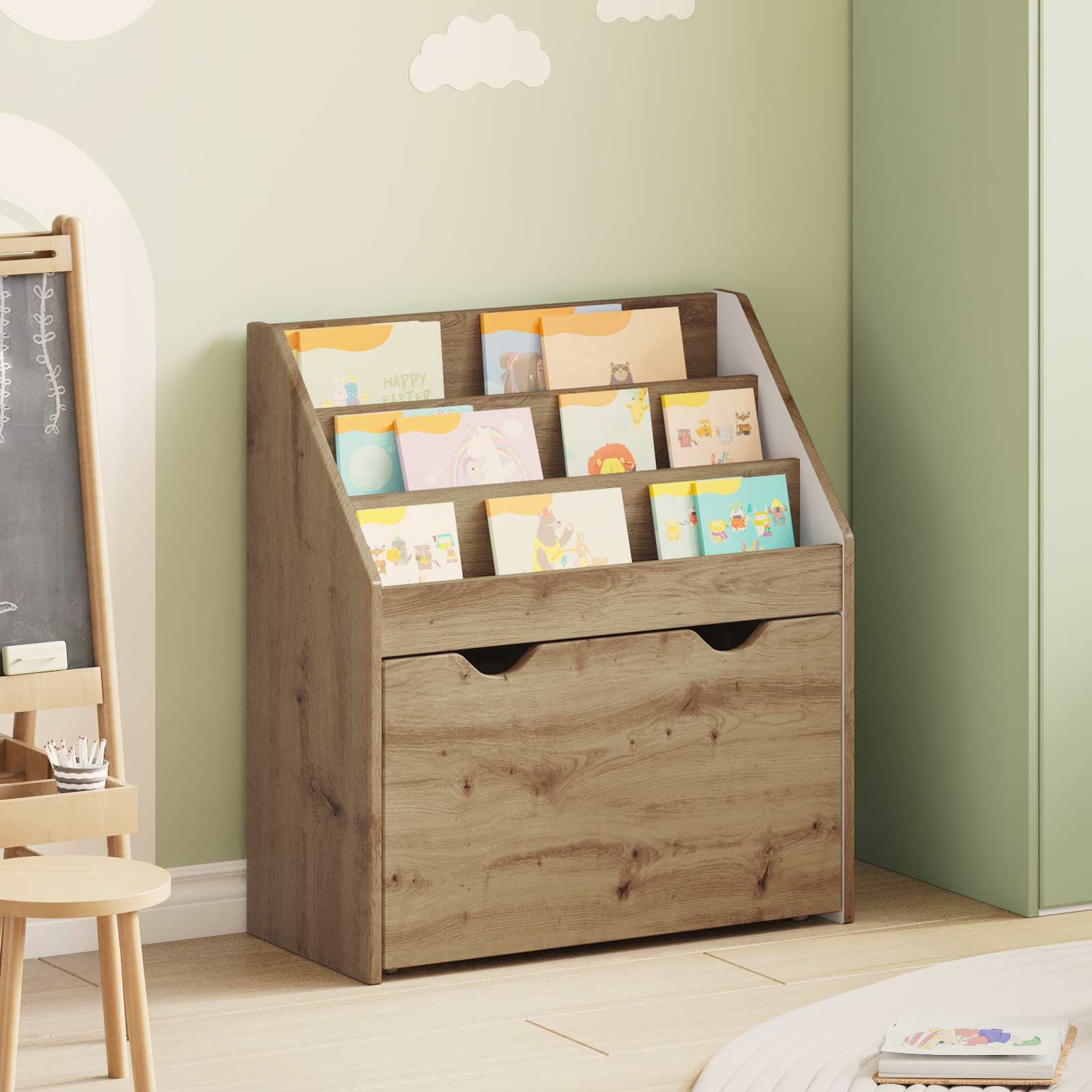 vidaXL Biblioteczka dla dzieci Dąb rzemieślniczy 60 x 29,5 x 69 cm