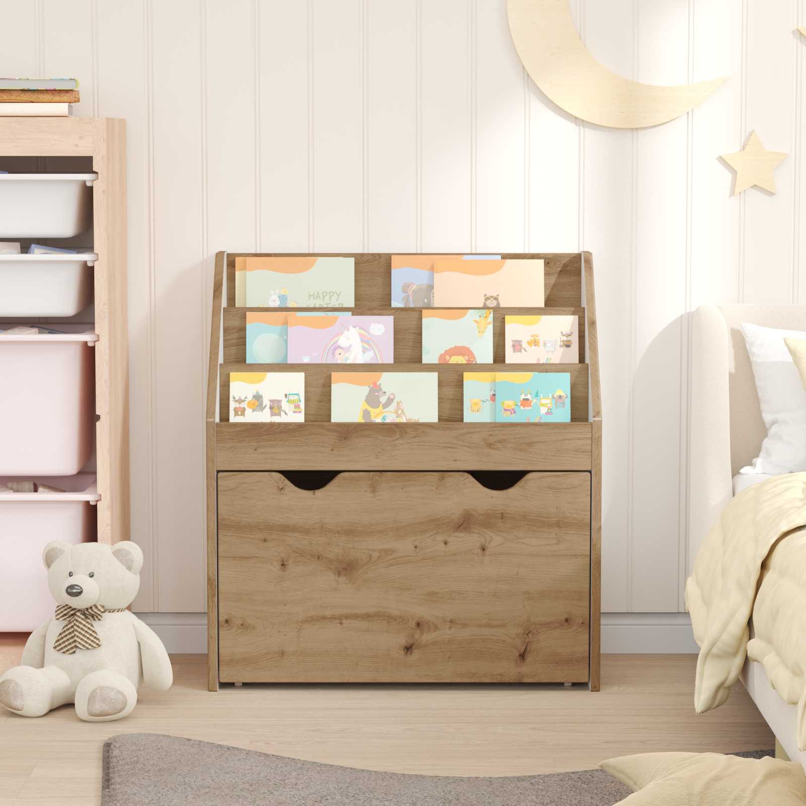vidaXL Biblioteczka dla dzieci Dąb rzemieślniczy 60 x 29,5 x 69 cm