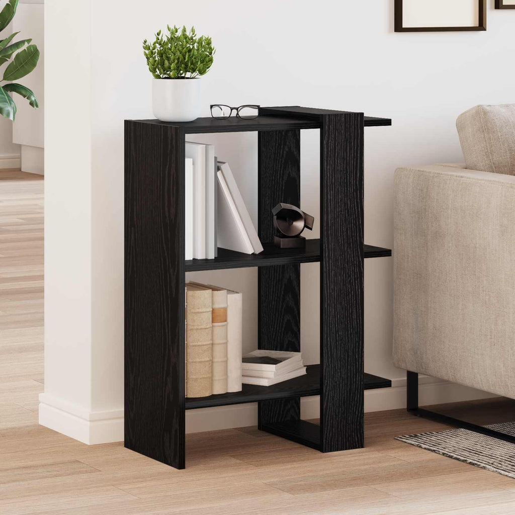 vidaXL Półka na książki Czarny Dąb 52 x 25 x 71,5 cm