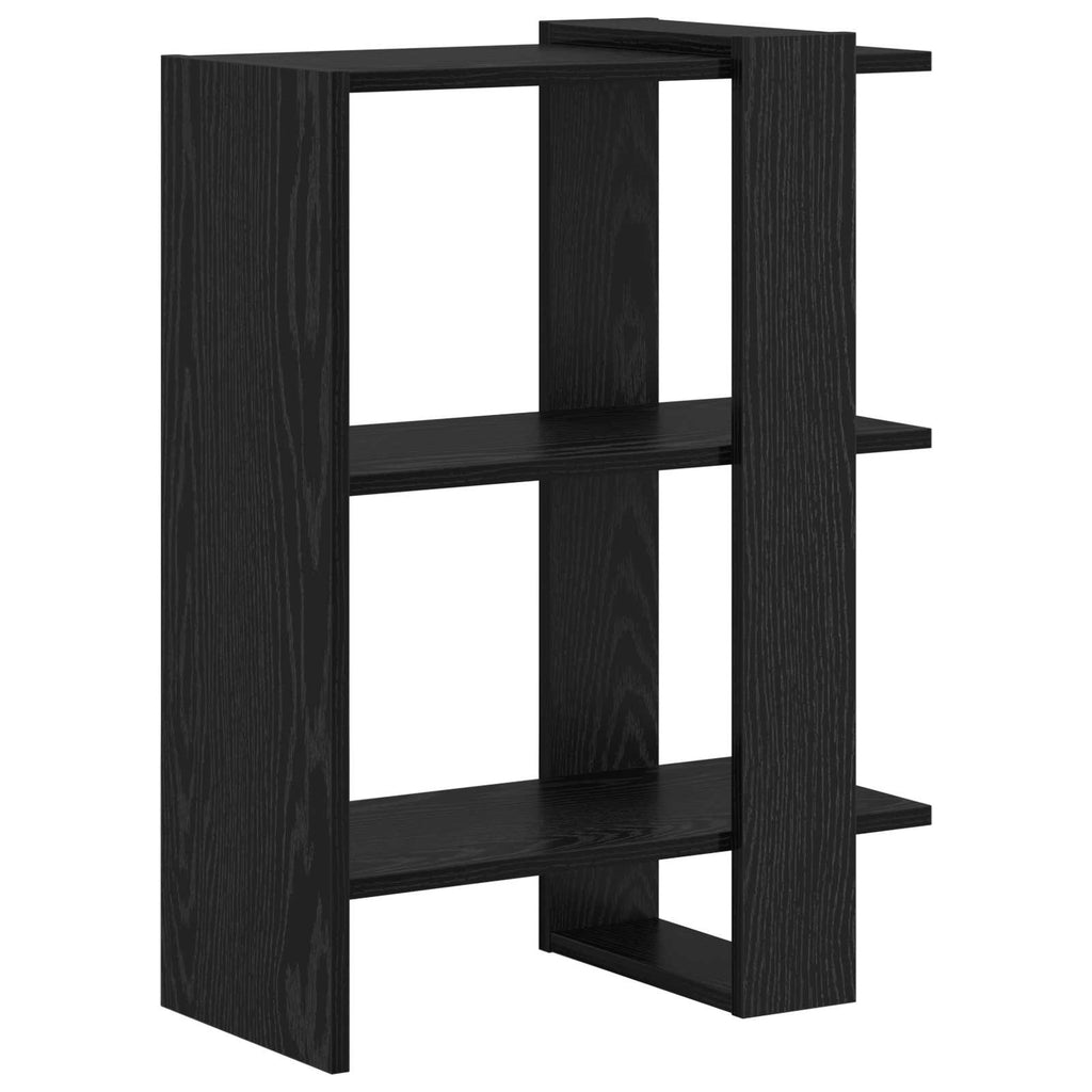 vidaXL Półka na książki Czarny Dąb 52 x 25 x 71,5 cm