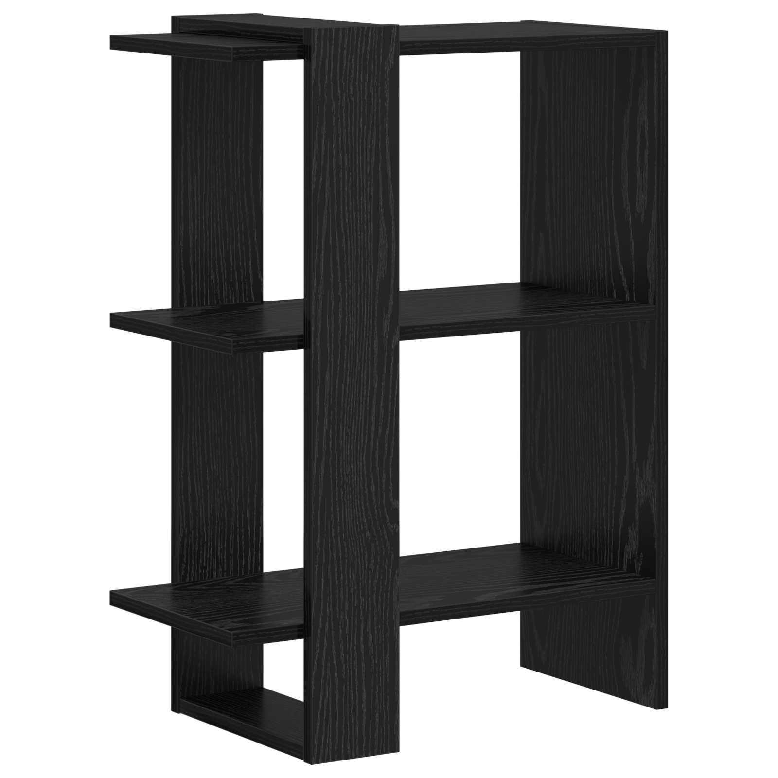 vidaXL Półka na książki 2 poziomy 52 x 25 x 71,5 cm Czarny Dąb