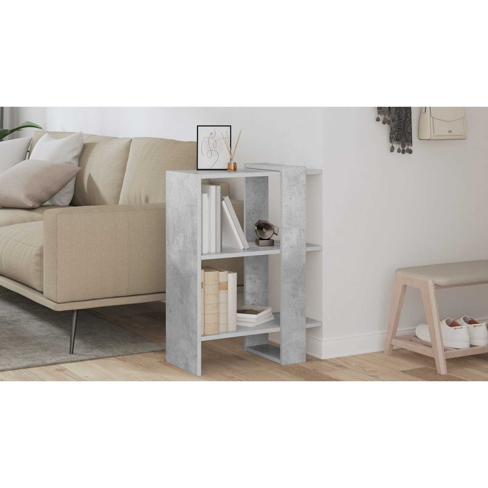 vidaXL Półka na książki 2 poziomy 52 x 25 x 71,5 cm Betonowy szary