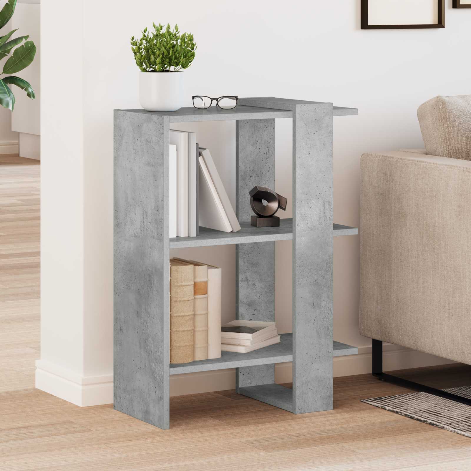 vidaXL Półka na książki Betonowy szary 52 x 25 x 71,5 cm