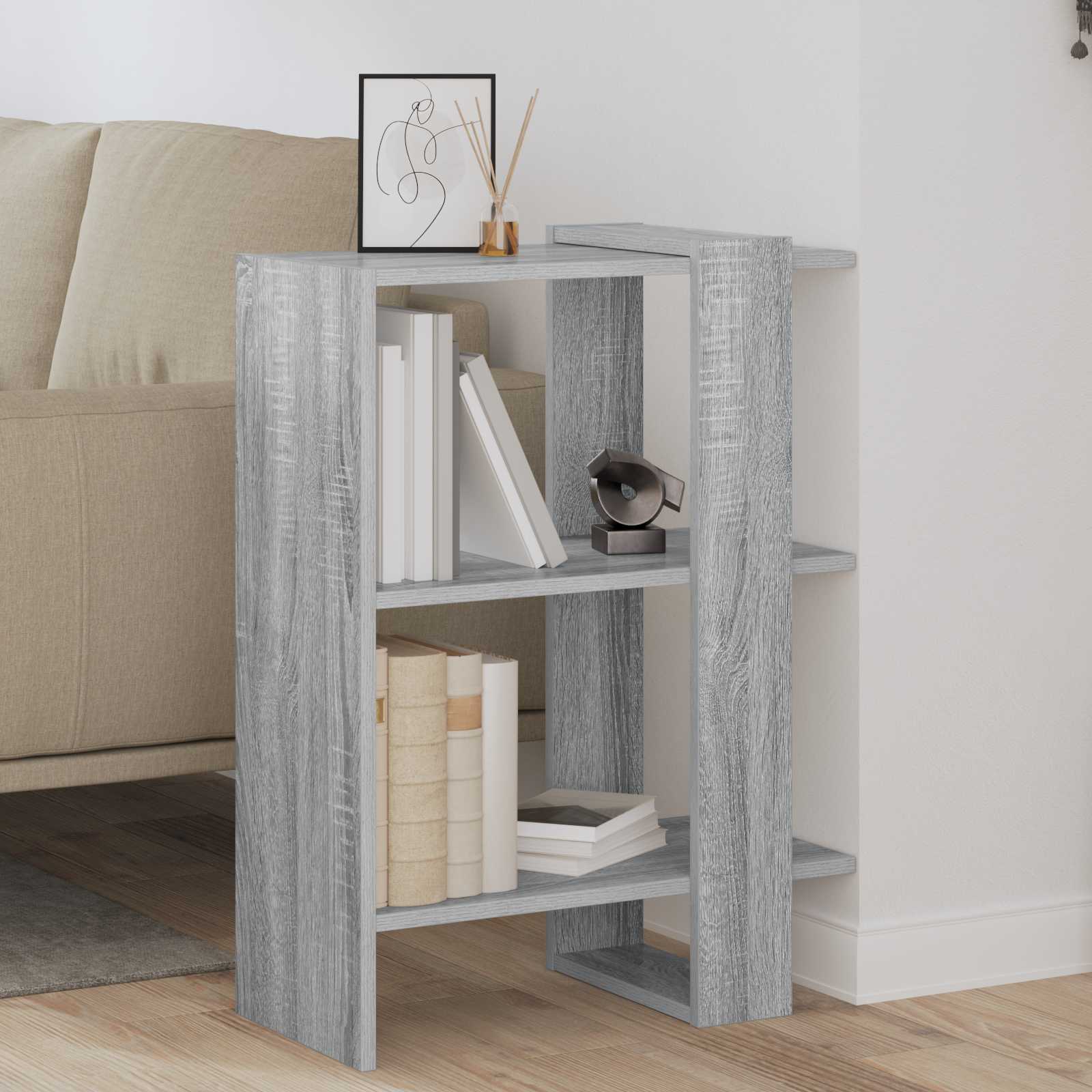 vidaXL Półka na książki Szary Sonoma 52 x 25 x 71,5 cm