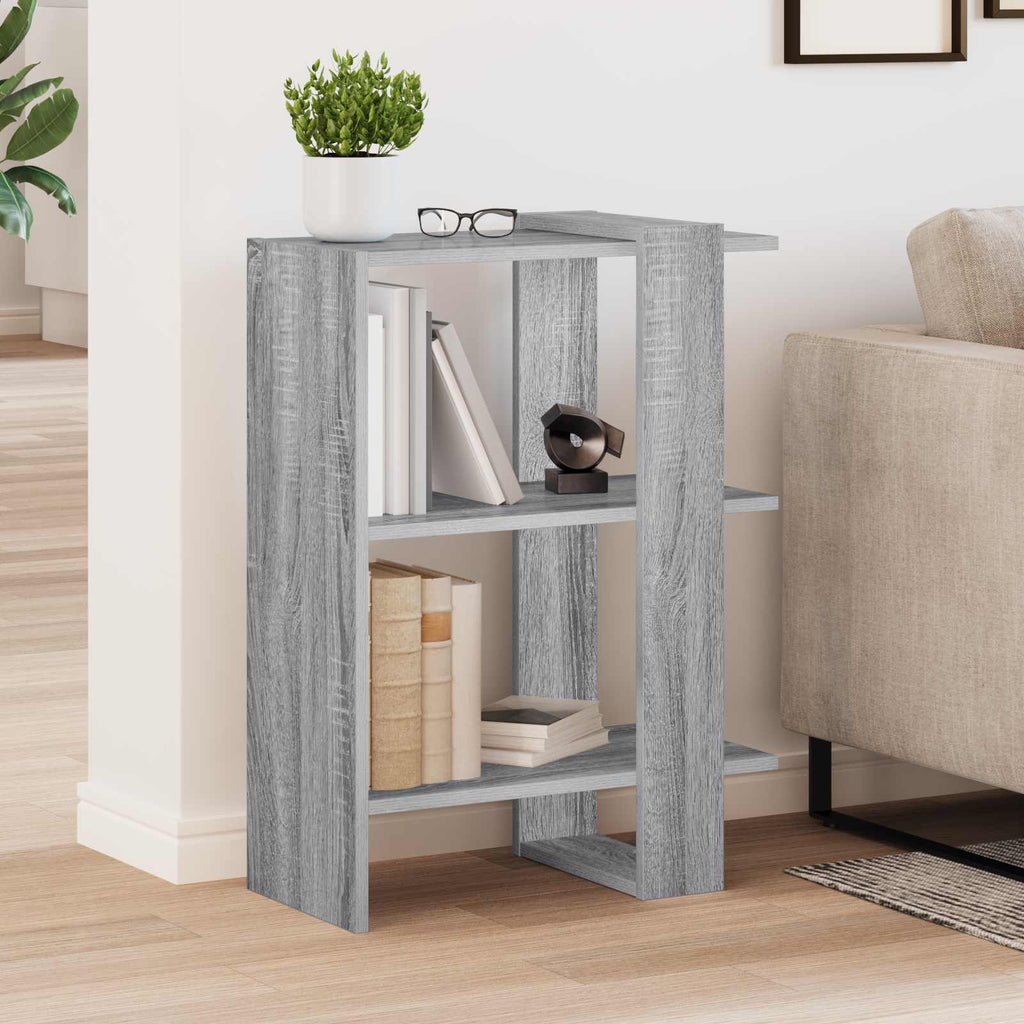 vidaXL Półka na książki 2 poziomy 52 x 25 x 71,5 cm Szary Sonoma