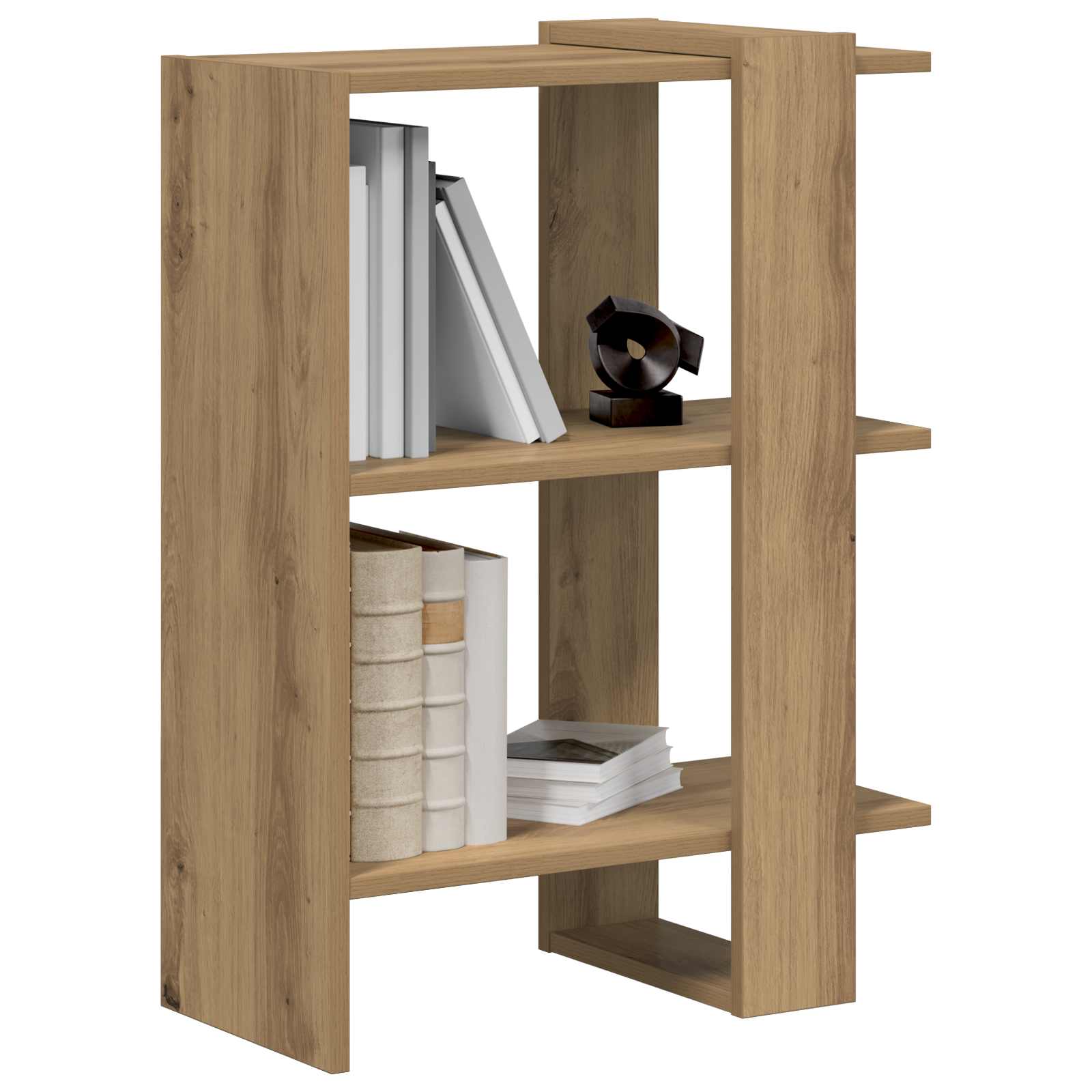 vidaXL Półka na książki 2 poziomy 52 x 25 x 71,5 cm Dąb rzemieślniczy