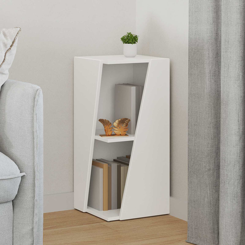 vidaXL Półka boczna Biały 33 x 32 x 70,5 cm Materiał drewnopochodny