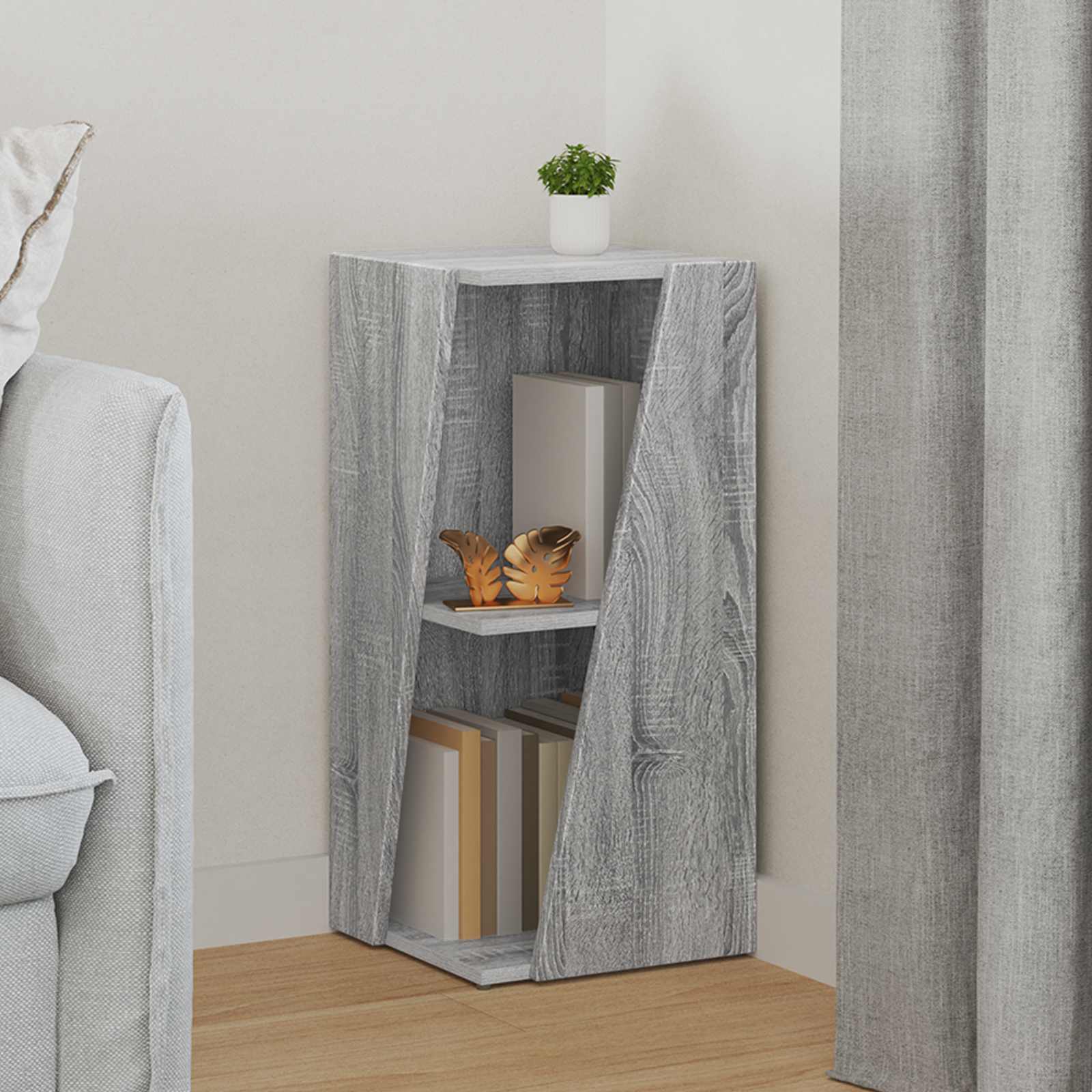 vidaXL Półka boczna Szary Sonoma 33 x 32 x 70,5 cm