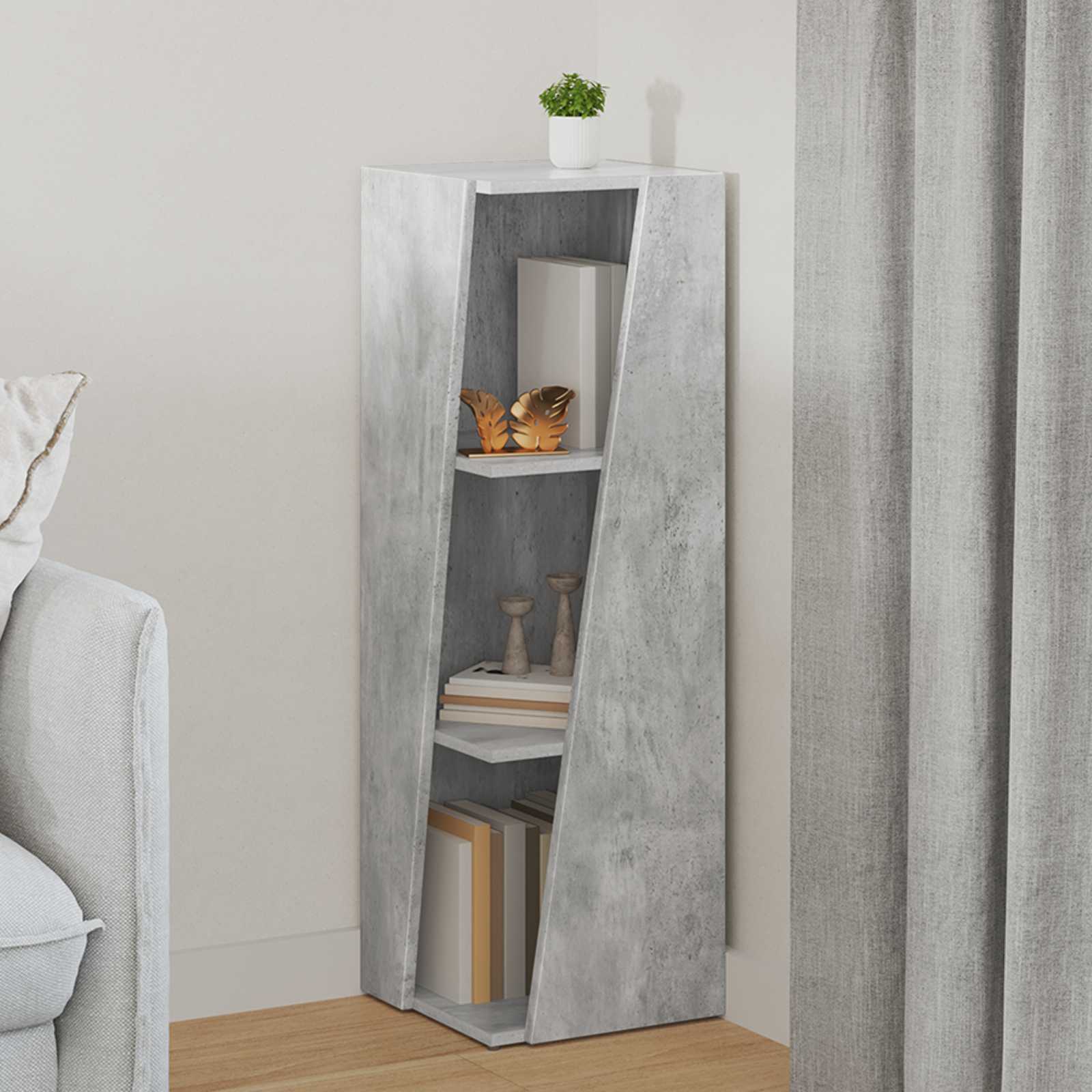 vidaXL Półka boczna Betonowy szary 33 x 32 x 100,5 cm