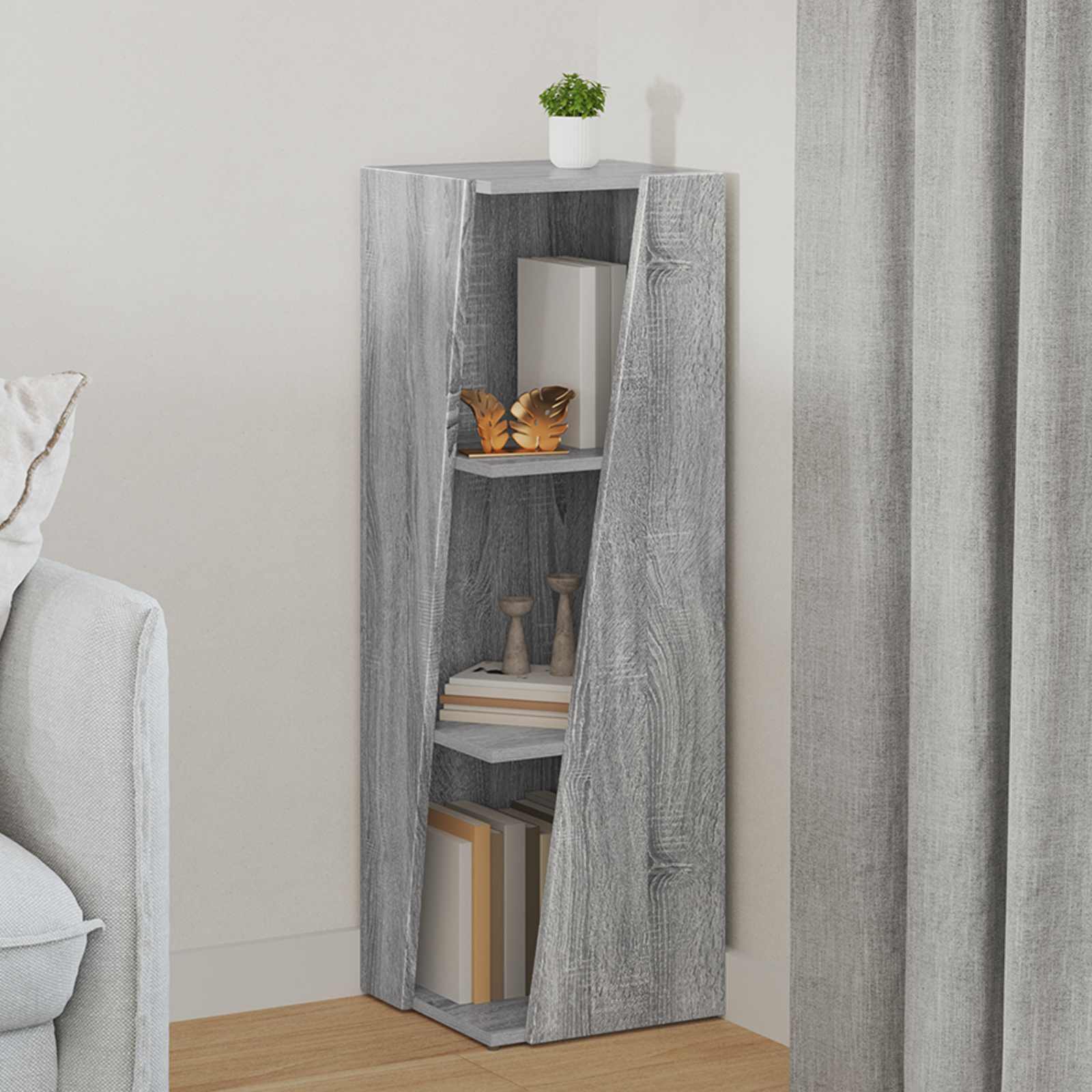 vidaXL Półka boczna Szary Sonoma 33 x 32 x 100,5 cm