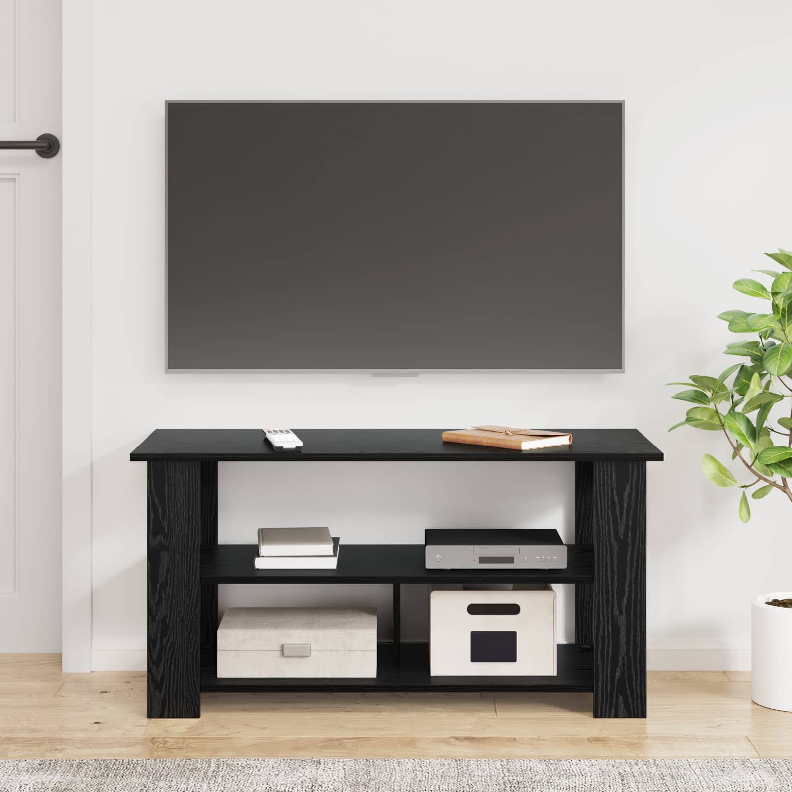 vidaXL Stojak na telewizor Czarny Dąb 100 x 40 x 50 cm