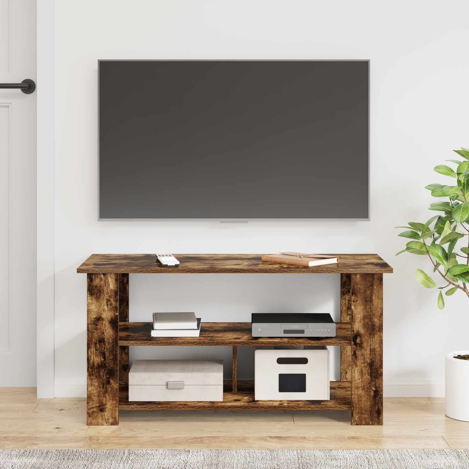 vidaXL Stojak na telewizor Dąb wędzony 100 x 40 x 50 cm