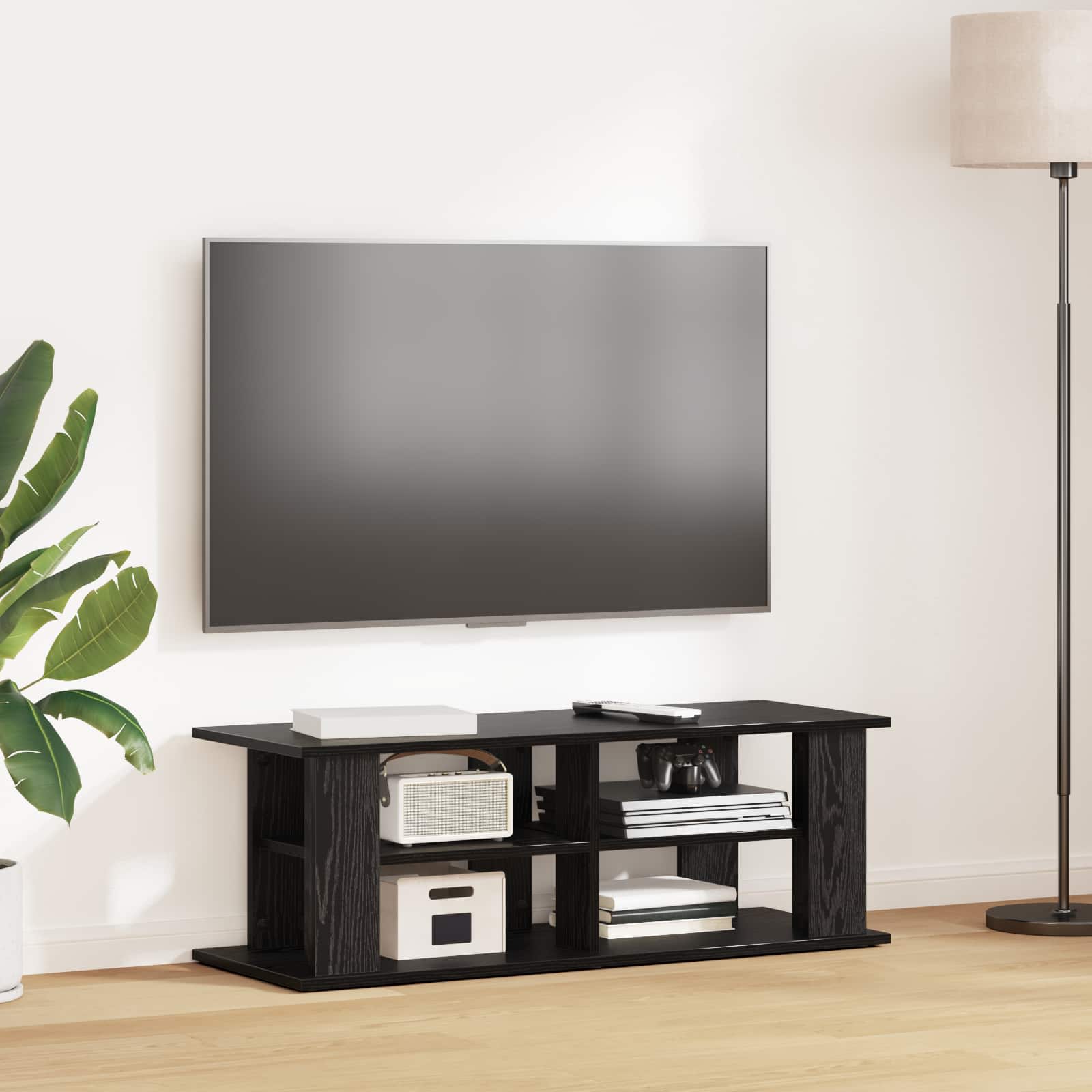 vidaXL Stojak na telewizor Czarny Dąb 96 x 35 x 33,5 cm