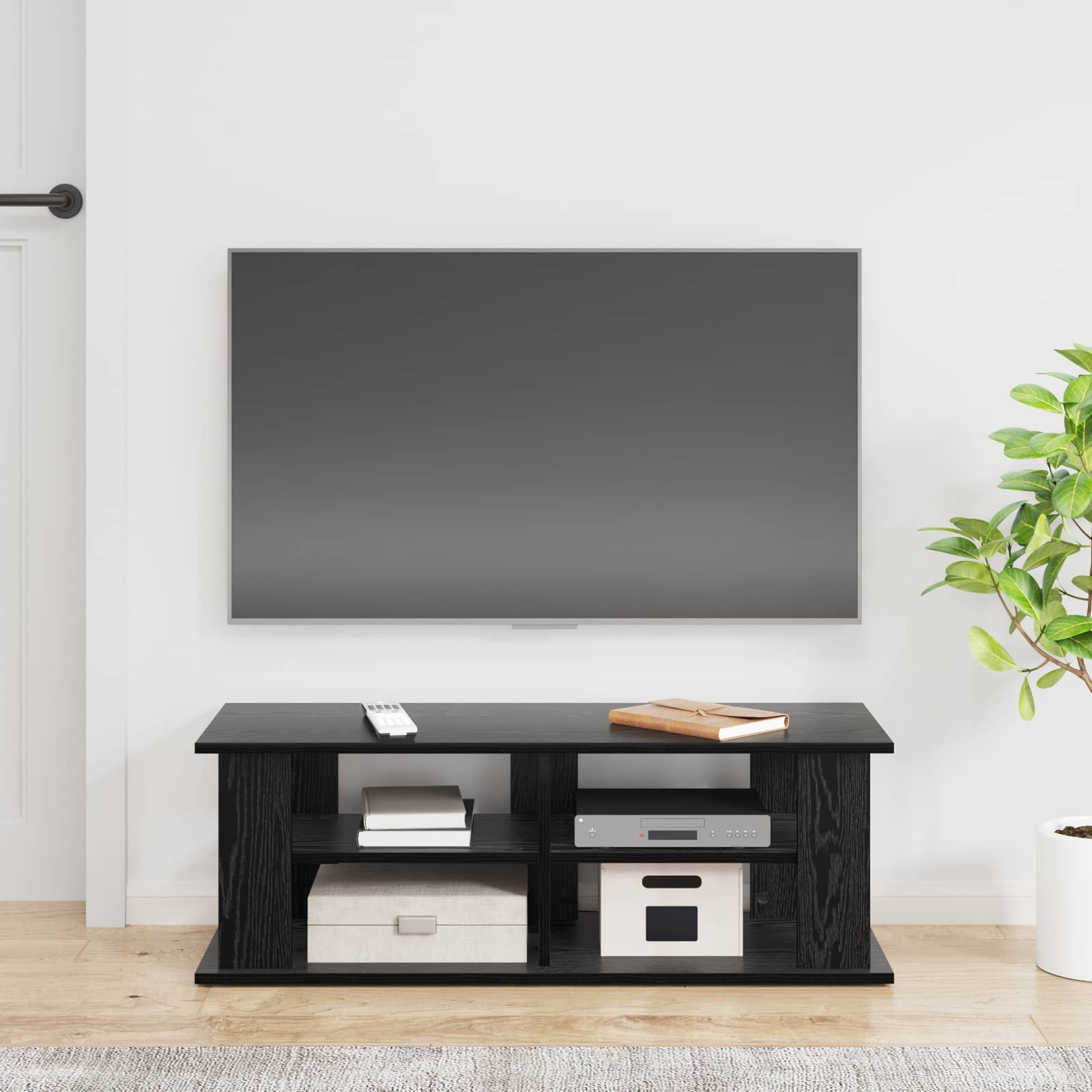 vidaXL Stojak na telewizor Czarny Dąb 96 x 35 x 33,5 cm