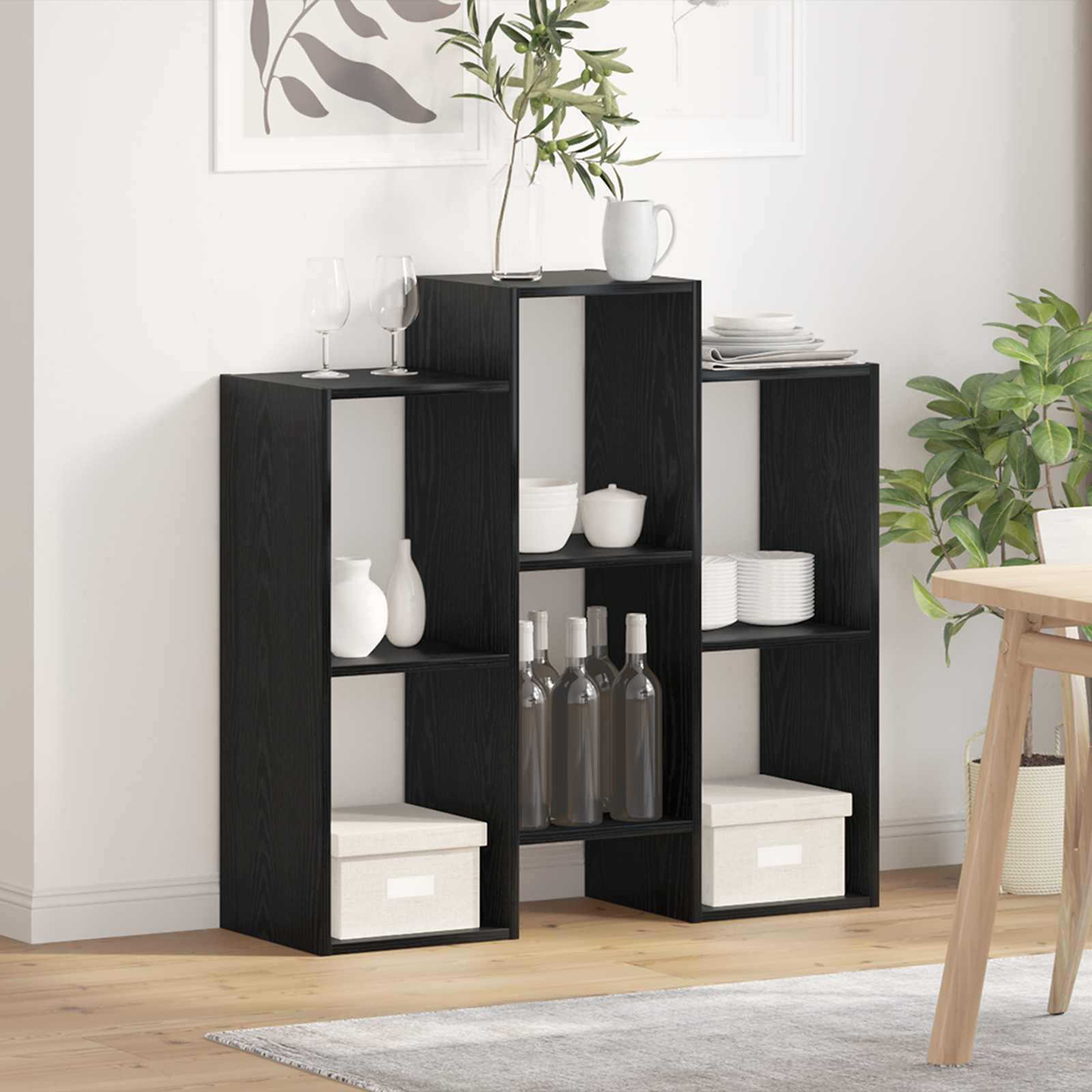 vidaXL Bufet Czarny Dąb 90 x 30 x 90 cm