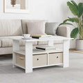 vidaXL Stolik kawowy Biały 77 x 55 x 42 cm Materiał drewnopochodny