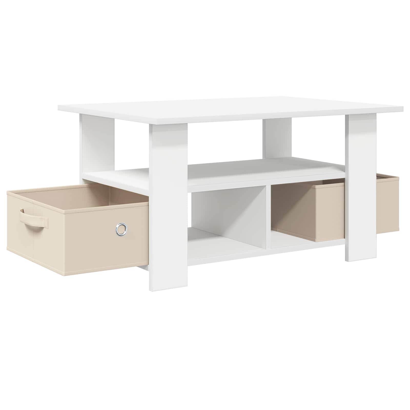vidaXL Stolik kawowy Biały 77 x 55 x 42 cm Materiał drewnopochodny
