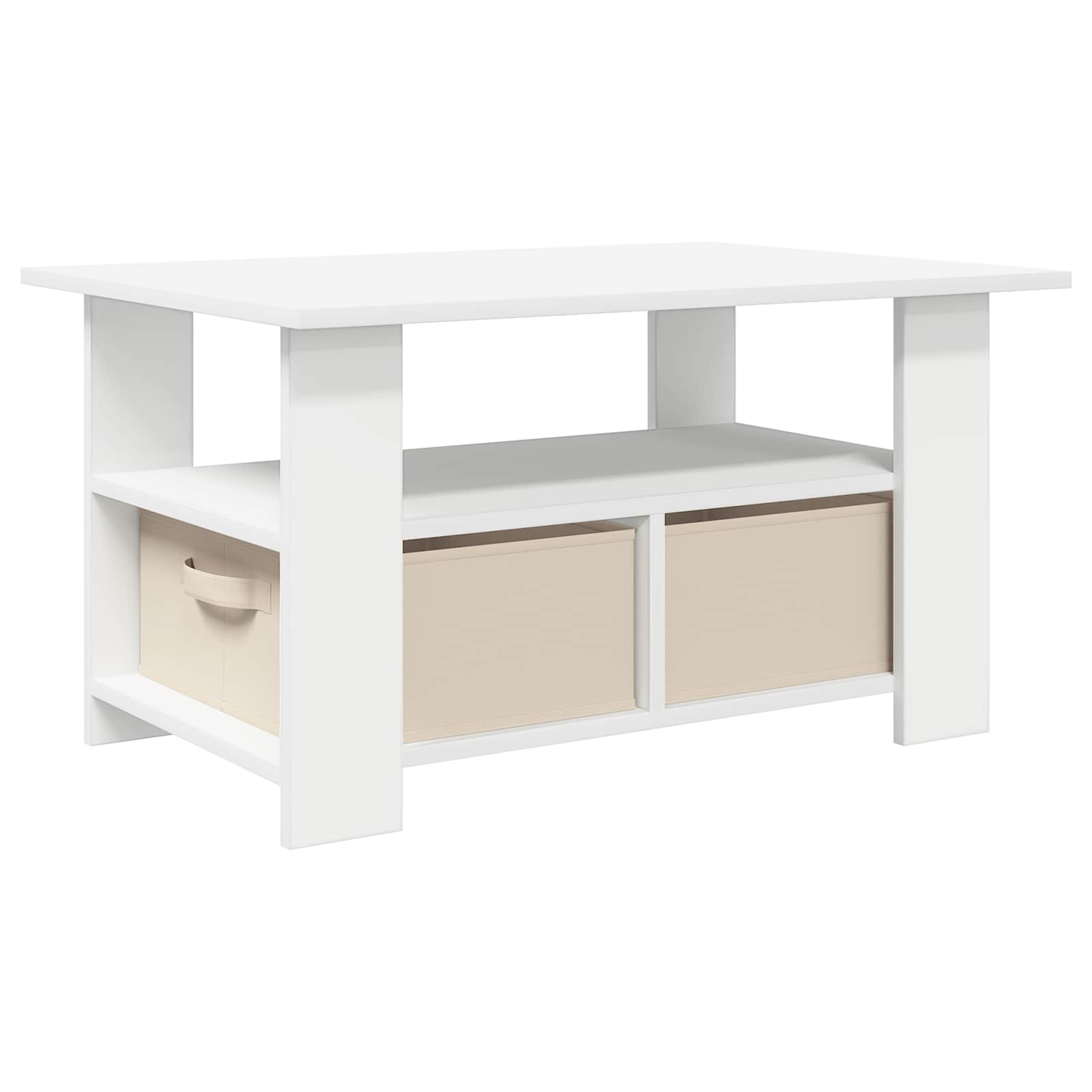 vidaXL Stolik kawowy Biały 77 x 55 x 42 cm Materiał drewnopochodny