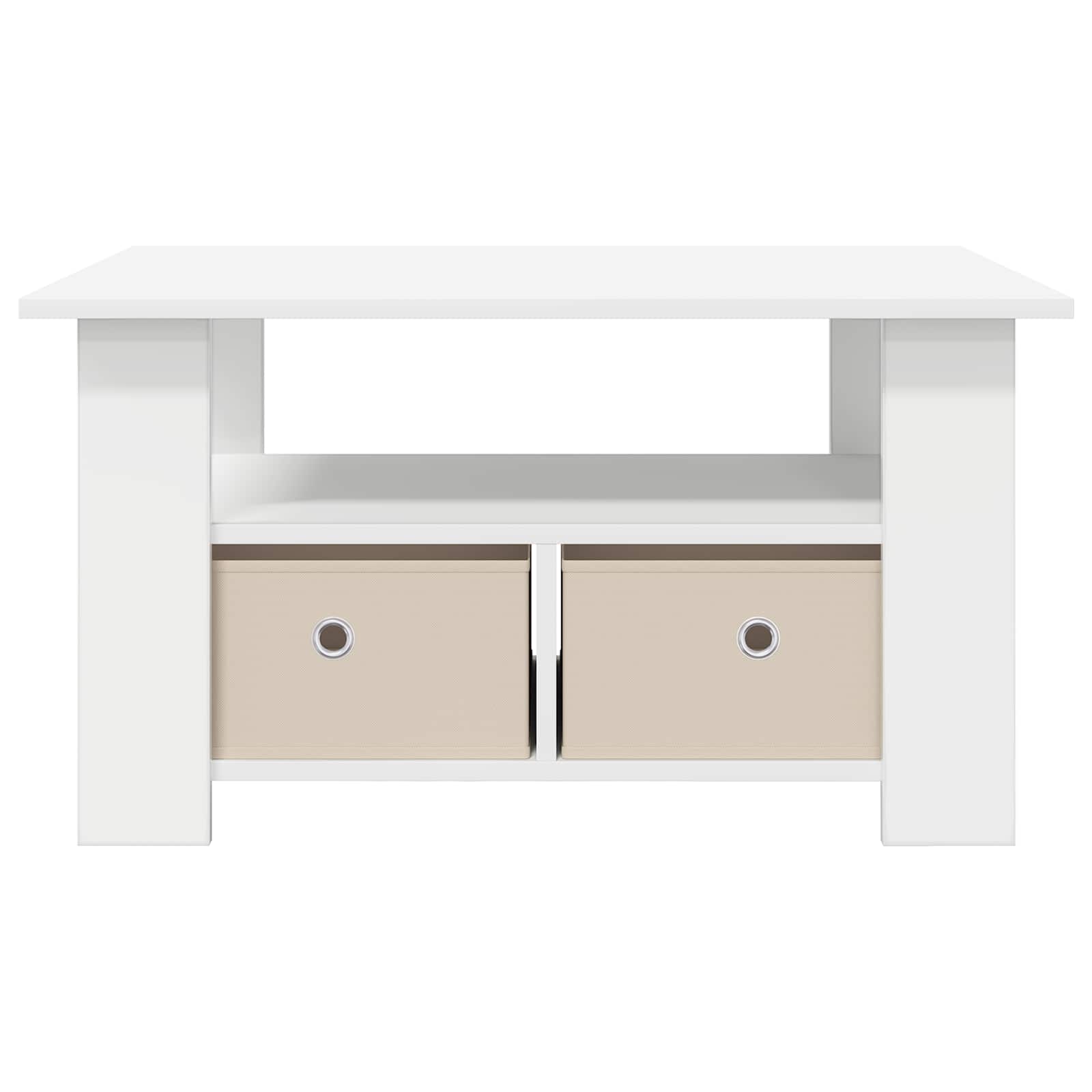 vidaXL Stolik kawowy Biały 77 x 55 x 42 cm Materiał drewnopochodny