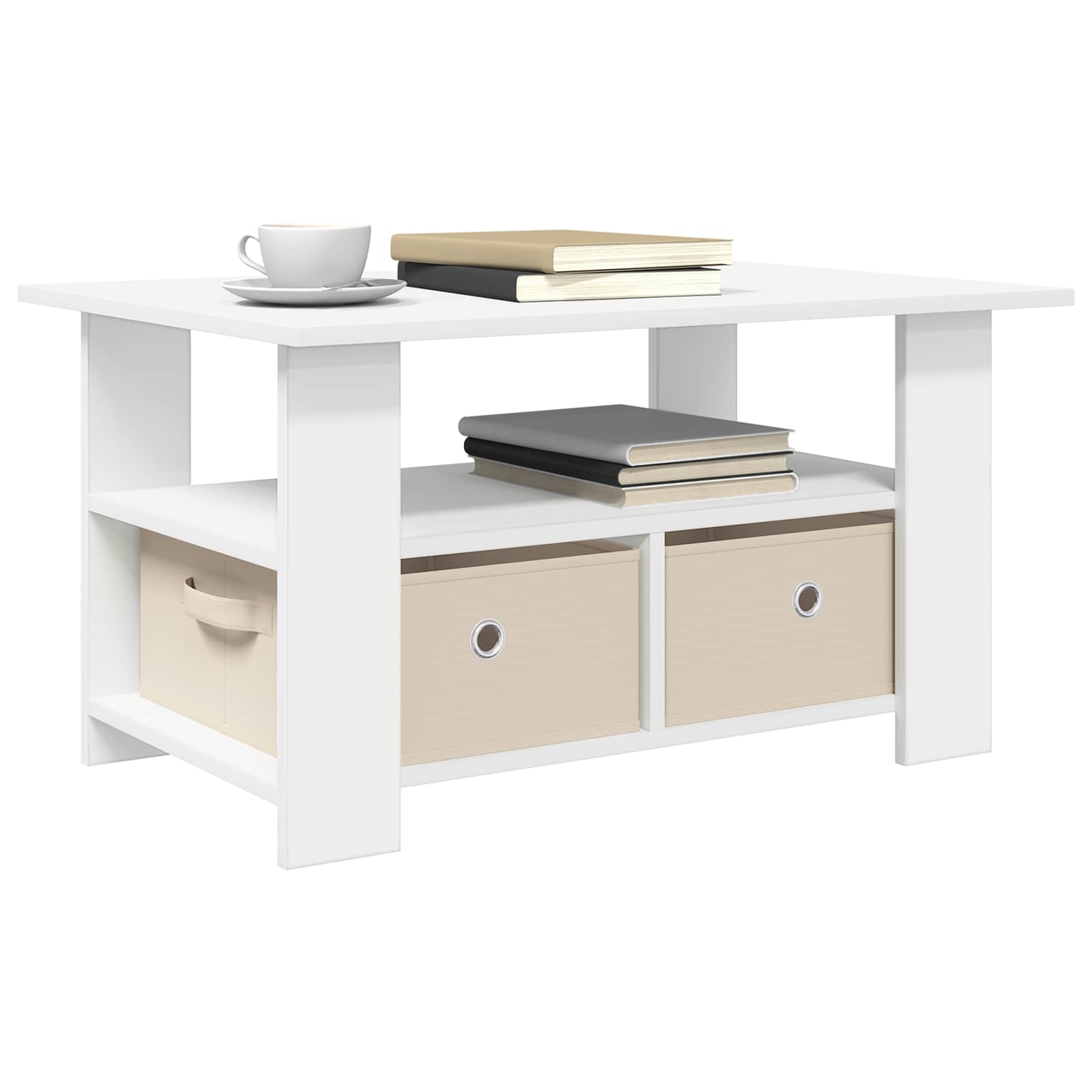 vidaXL Stolik kawowy Biały 77 x 55 x 42 cm Materiał drewnopochodny