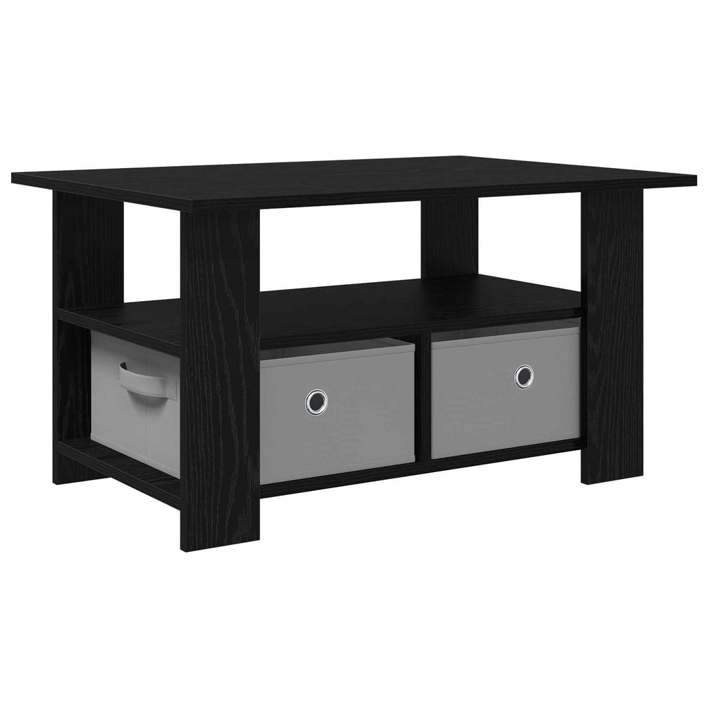 vidaXL Stolik kawowy z szufladą Czarny Dąb 77 x 55 x 42 cm