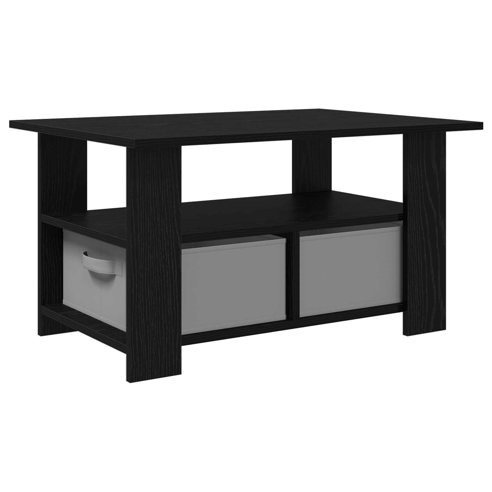 vidaXL Stolik kawowy z szufladą Czarny Dąb 77 x 55 x 42 cm